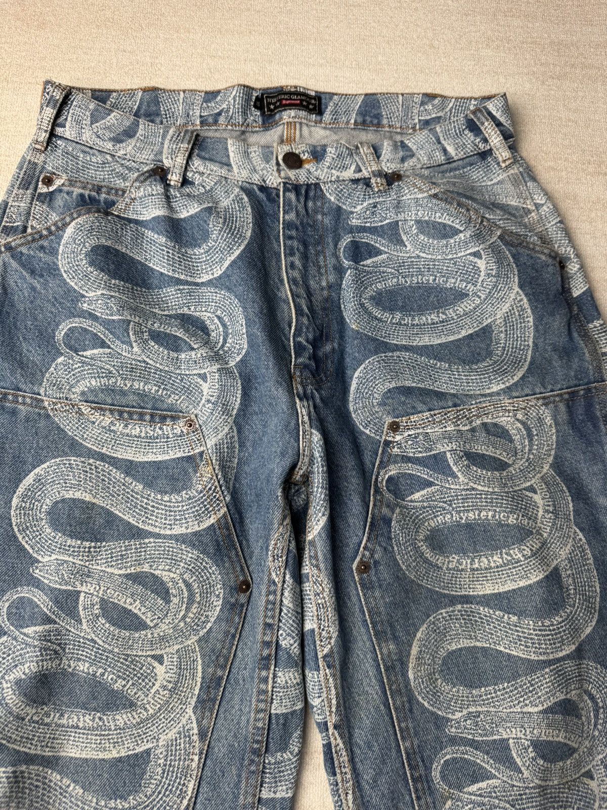 Hysteric Glamour × Supreme Snake double knee denim 32 Size US 32 / EU 48 - 5 Thumbnail