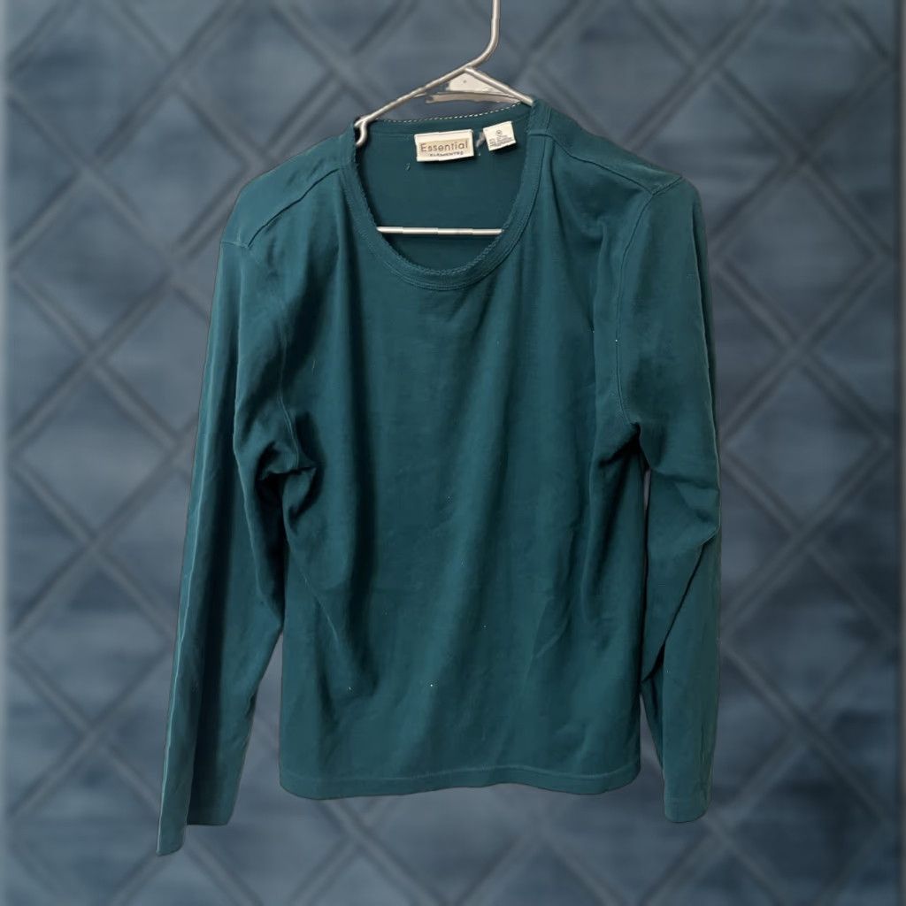 Vintage VINTAGE Essential Elements Long Sleeve Green Pullover Sweater Size Medium Teal Size M / US 6-8 / IT 42-44 - 1 Thumbnail