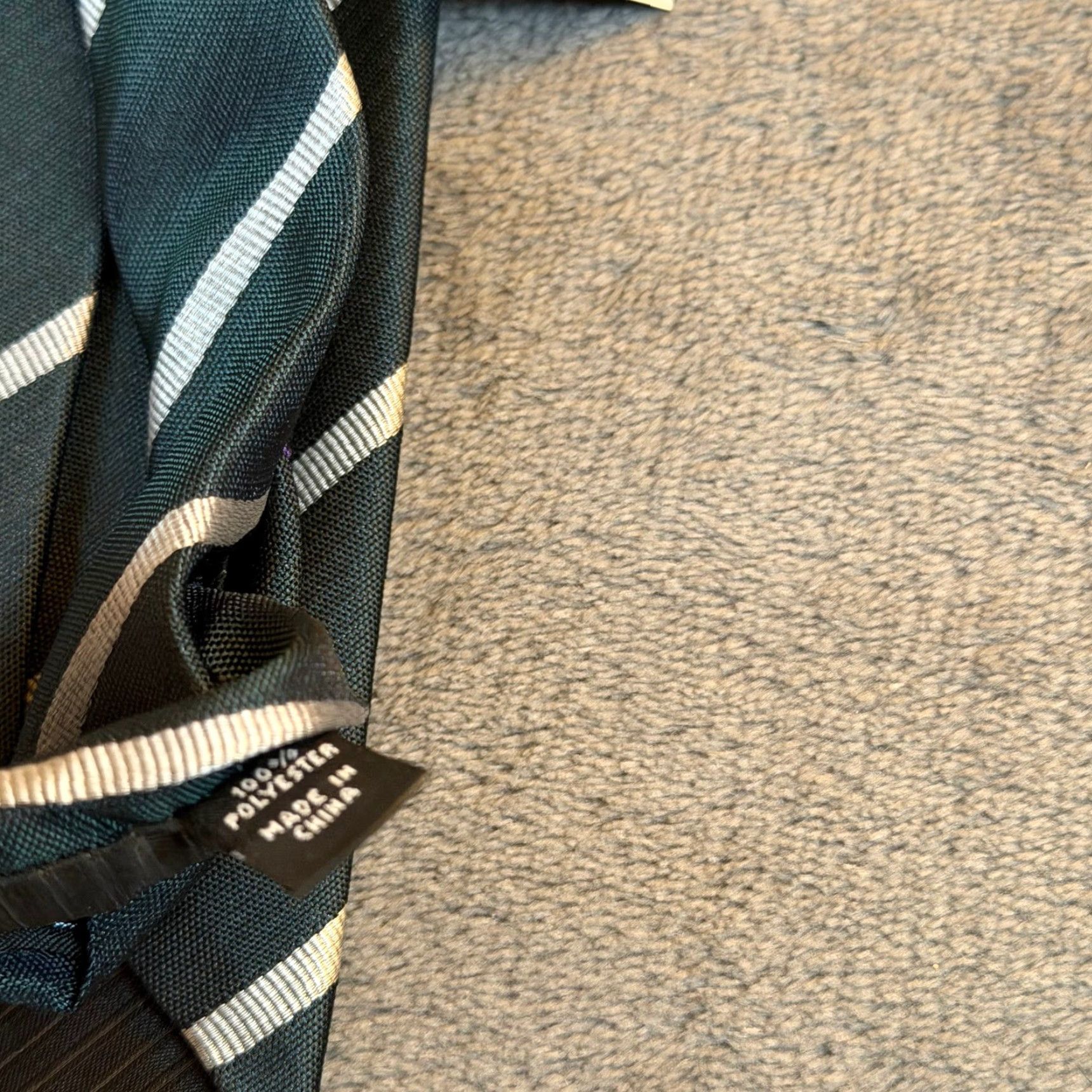 Alfani Alfani Tie Green White Stripe Alfatech Stain Resistant Polyester Mens NWT Size ONE SIZE - 6 Thumbnail