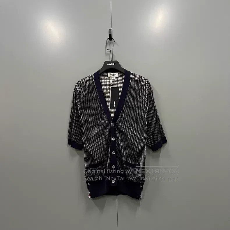 Thom Browne Thom Browne Color block grid knit cardigan Size US XL / EU 56 / 4 - 1 Thumbnail