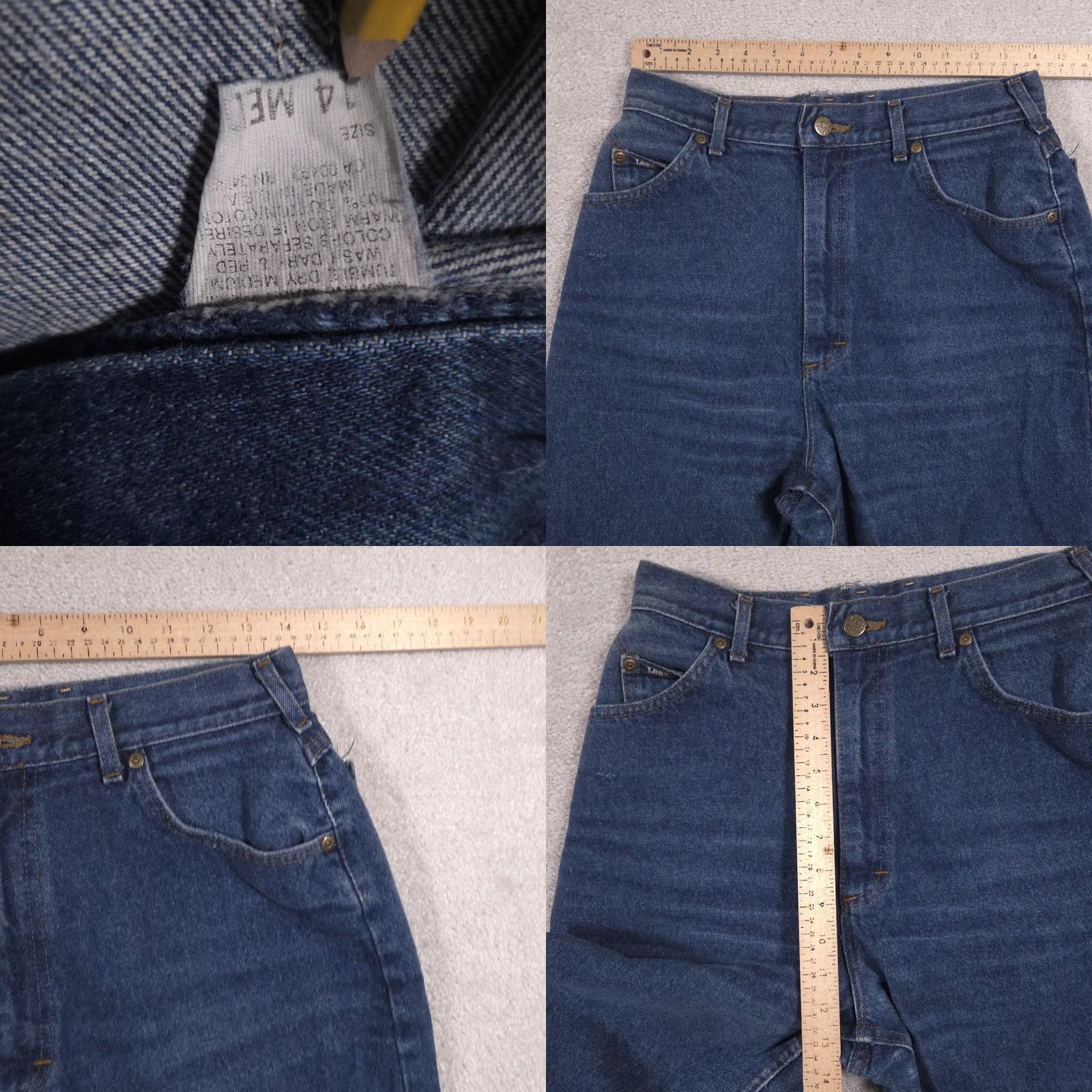 Lee VINTAGE Lee Jeans Womens 14 Blue Relaxed Tapered Medium Wash Denim Pants 90s Size 36" / US 14 / IT 50 - 8 Thumbnail
