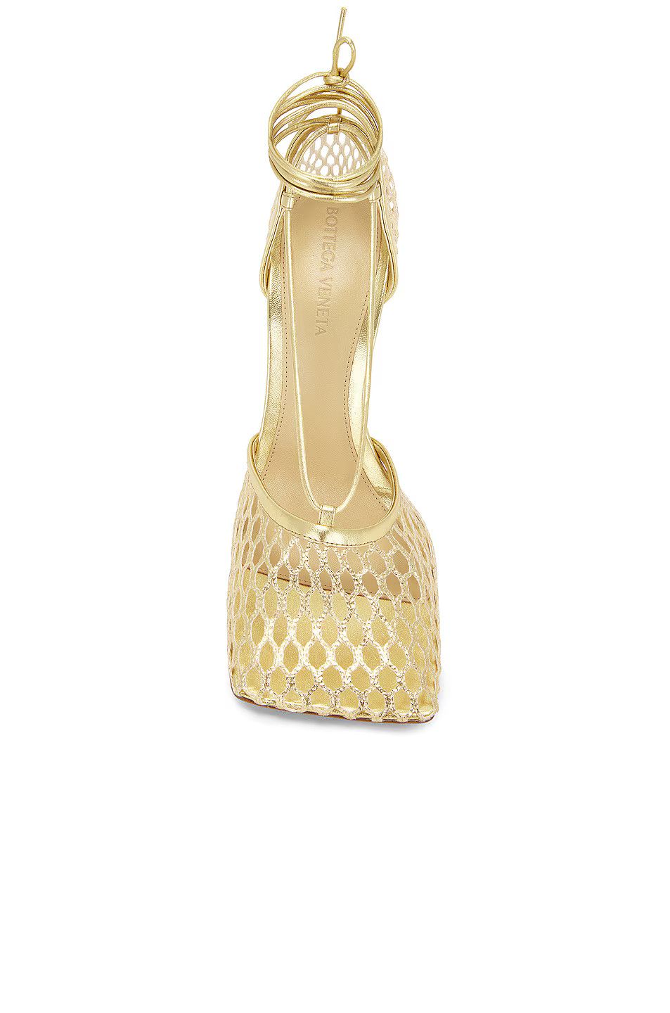 Bottega Veneta o1n1vont1225 Stretch Lace-Up Sandals in Gold Size US 12 / IT 42 - 3 Thumbnail
