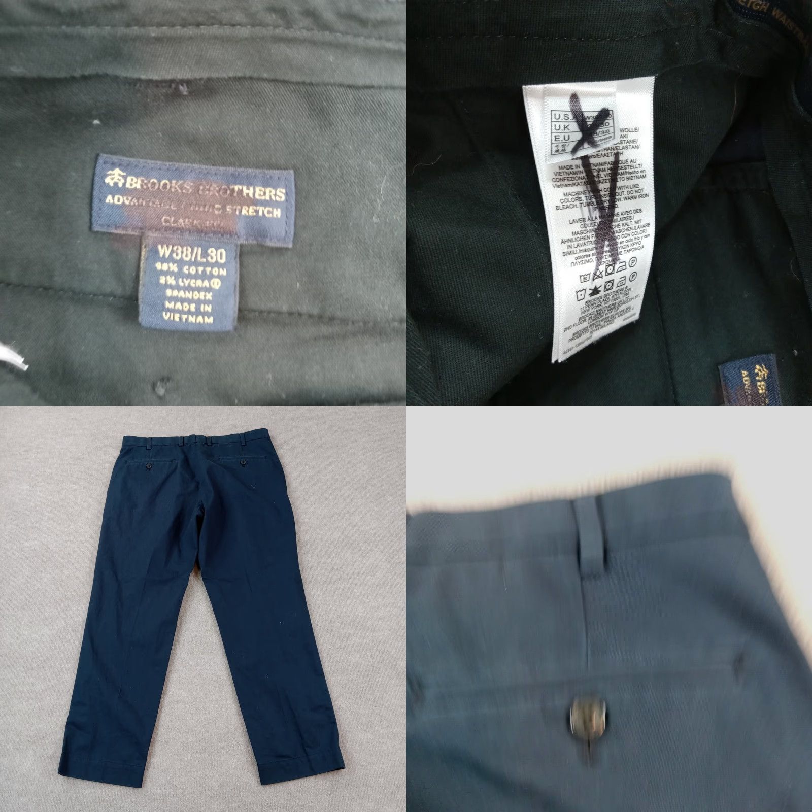 Brooks Brothers Brooks Brothers Mens 38x30 Blue Chino Stretch Clark Straight Leg Pants Size US 38 / EU 54 - 8 Thumbnail