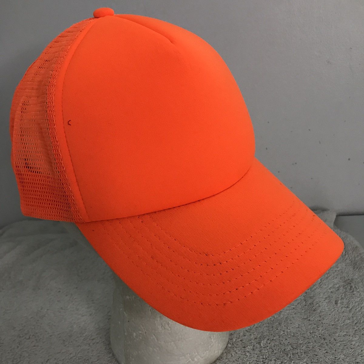 George George Neon Orange Blank Trucker Hat OS Size ONE SIZE - 5 Thumbnail