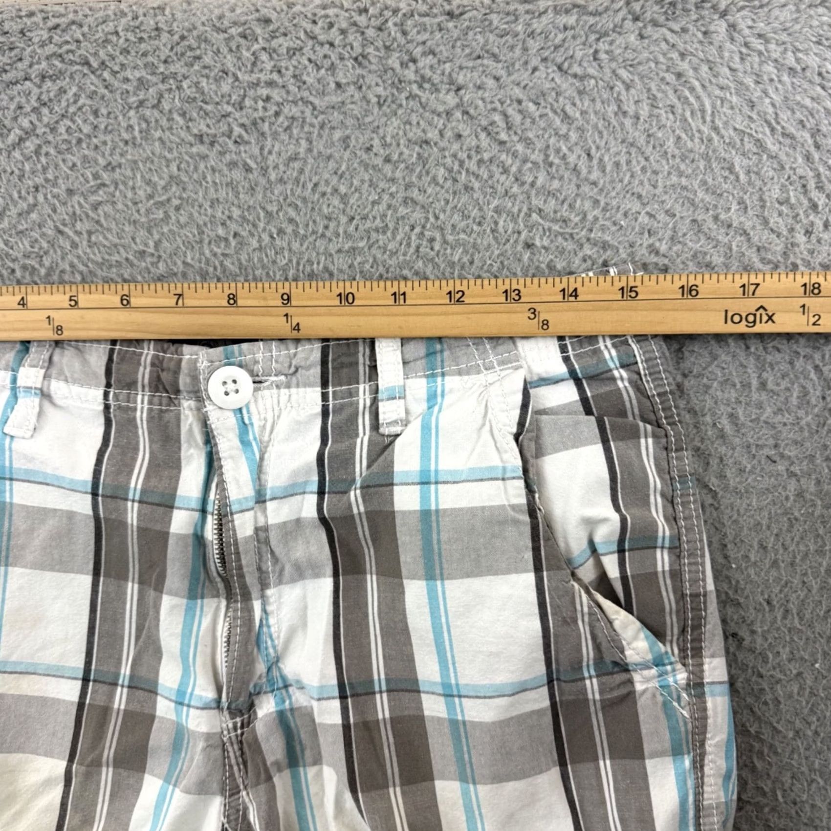 Ocean Pacific VINTAGE Ocean Pacific Shorts Mens 30 Blue Plaid Cargo Skate Surf Casual Y2K Size US 33 - 7 Thumbnail