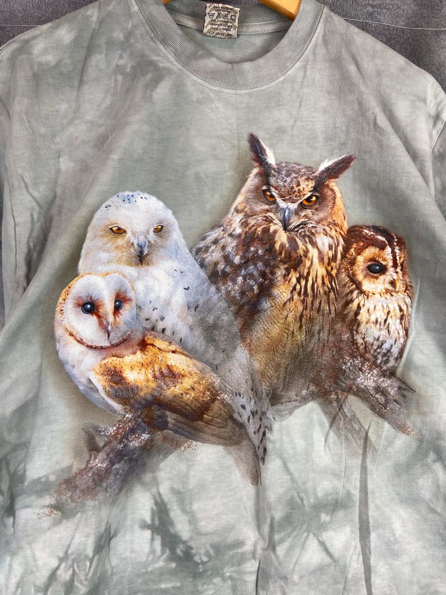 Vintage Nature Grey Owl Graphic Tee Size L Vintage Style Size US L / EU 52-54 / 3 - 2 Thumbnail