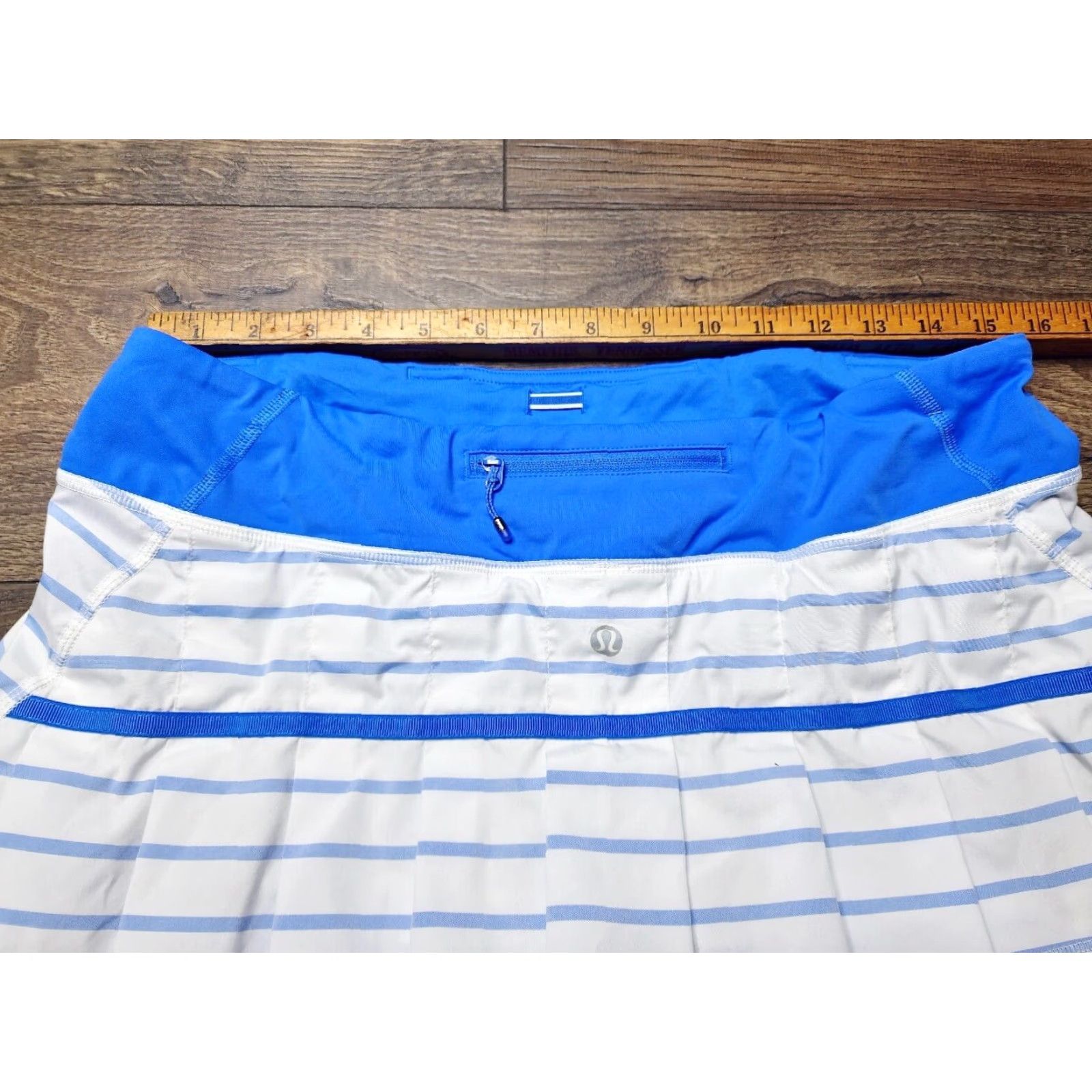 Lululemon LULULEMON Run Skort Womens Stripe Blue White Athletic Running Skirt Size 10 Size 32" / US 10 / IT 46 - 4 Thumbnail