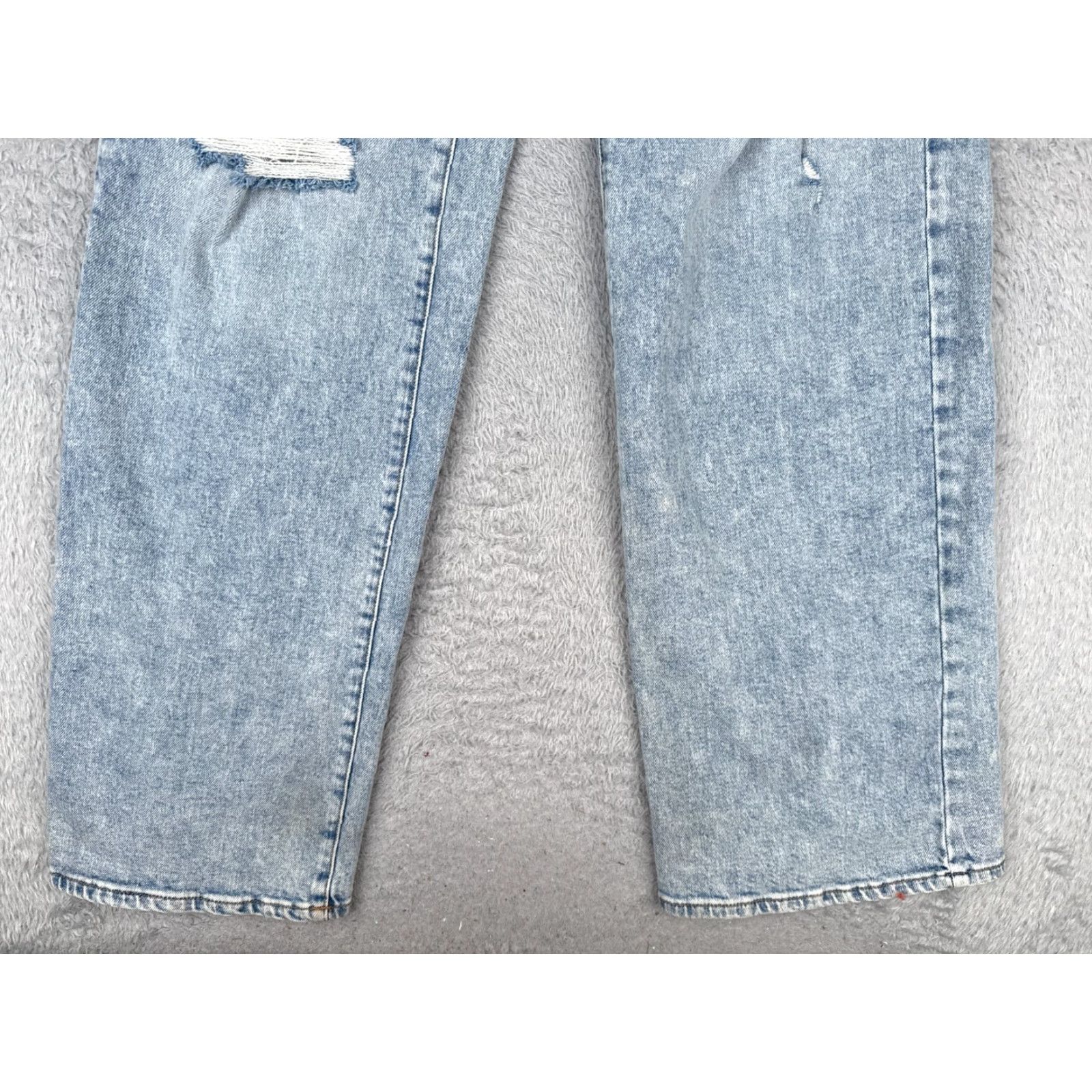 Vintage SO Jeans Juniors 11 Blue Denim Wide-Leg High Rise Cotton Blend Distressed 32x34 Jeans Womens Size 32" / US 10 / IT 46 - 2 Thumbnail
