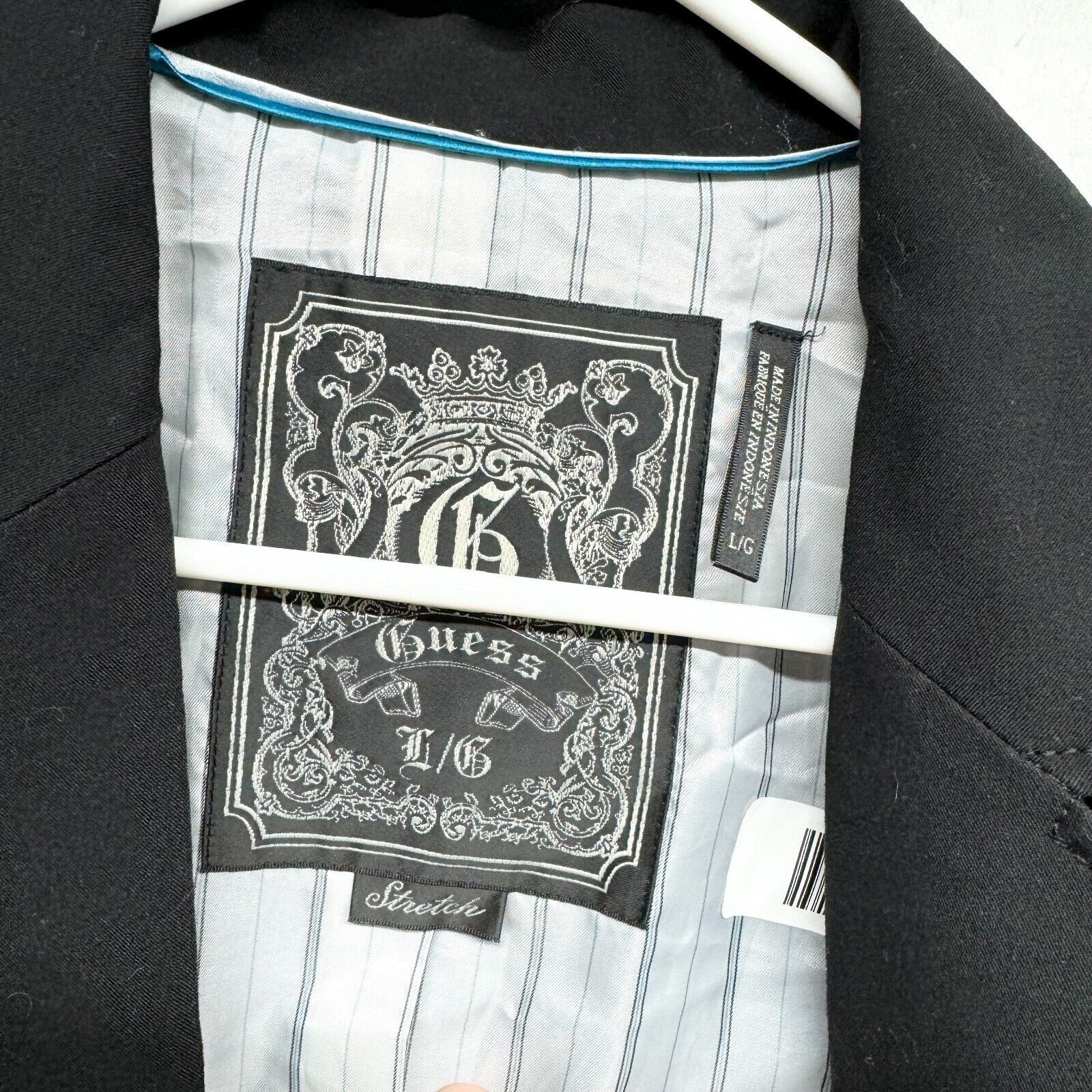 Guess Guess Blazer LG Black Stretch Button-Up Collared Long Sleeve Size L / US 10 / IT 46 - 2 Thumbnail