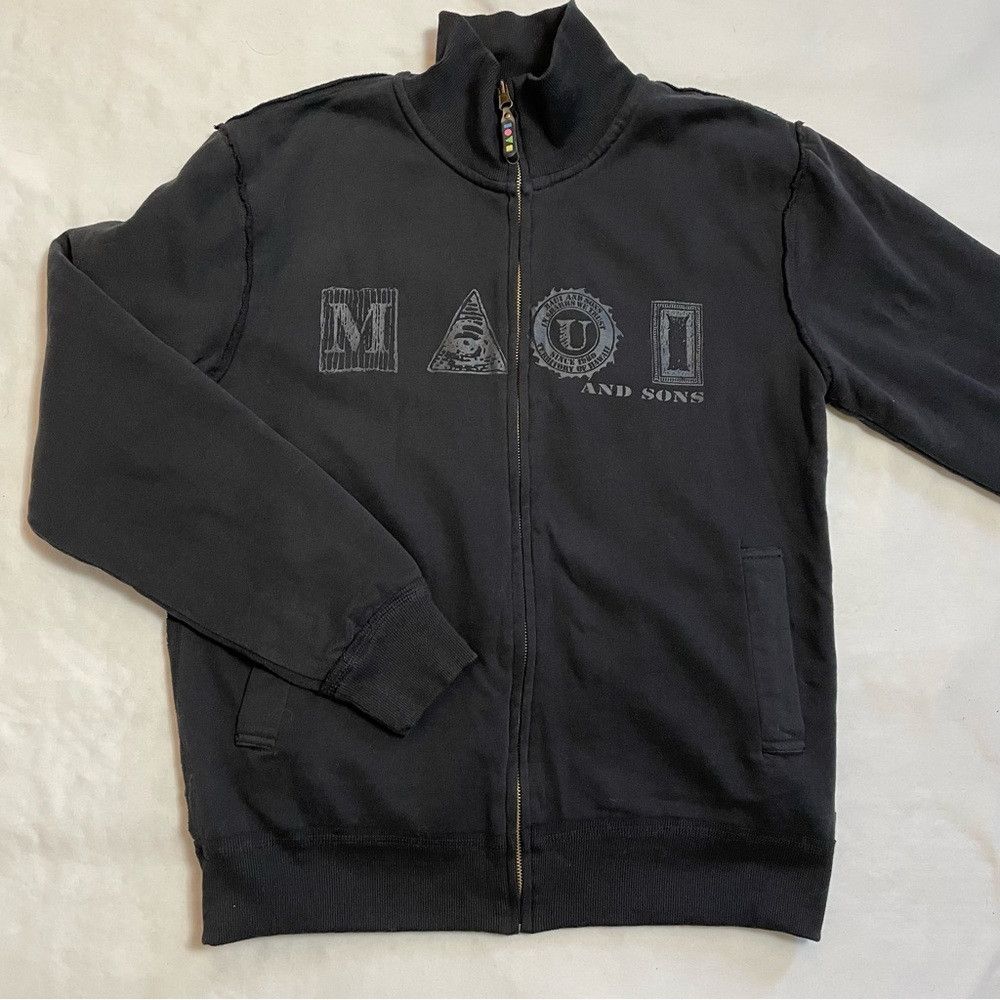 Maui and Sons NWT New Maui And Sons Black Zip Sweatshirt Sweater Size L Size US L / EU 52-54 / 3 - 3 Thumbnail