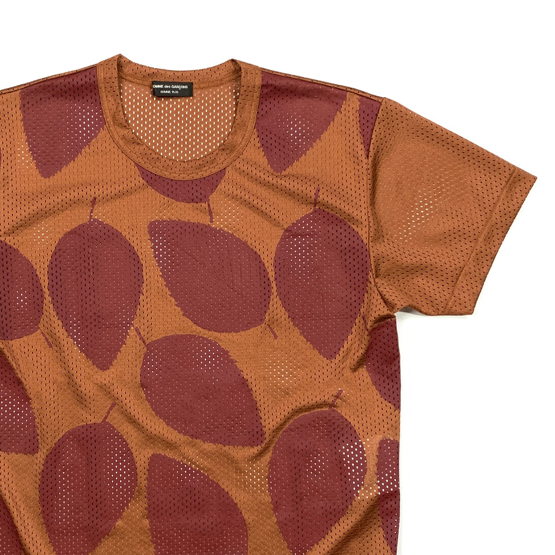 Comme des Garcons Homme Plus 2001 Leaf Print Mesh Jersey Size US S / EU 44-46 / 1 - 2 Thumbnail