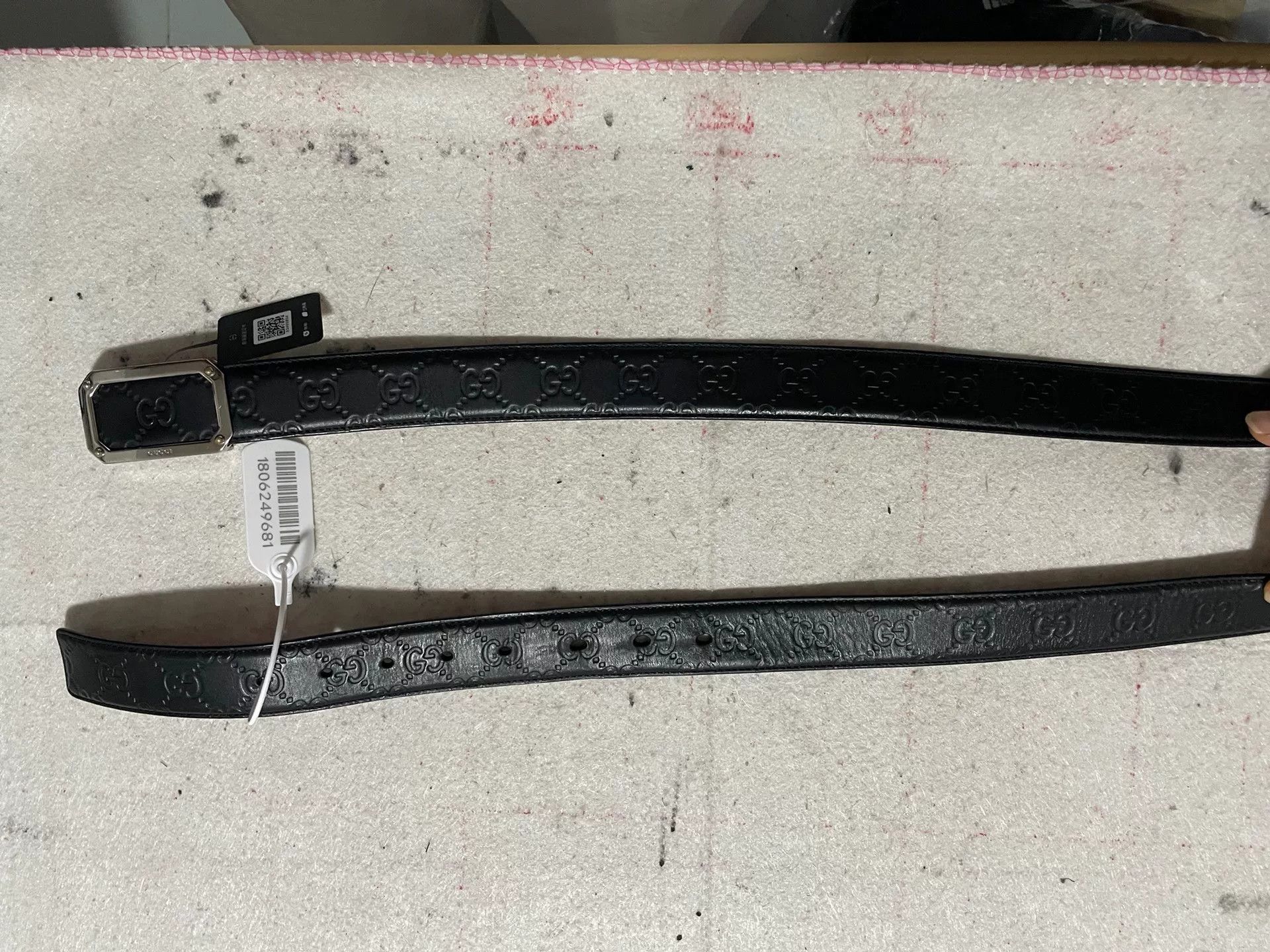Gucci Gucci Double G Embossed Black Belt Size ONE SIZE - 1 Thumbnail