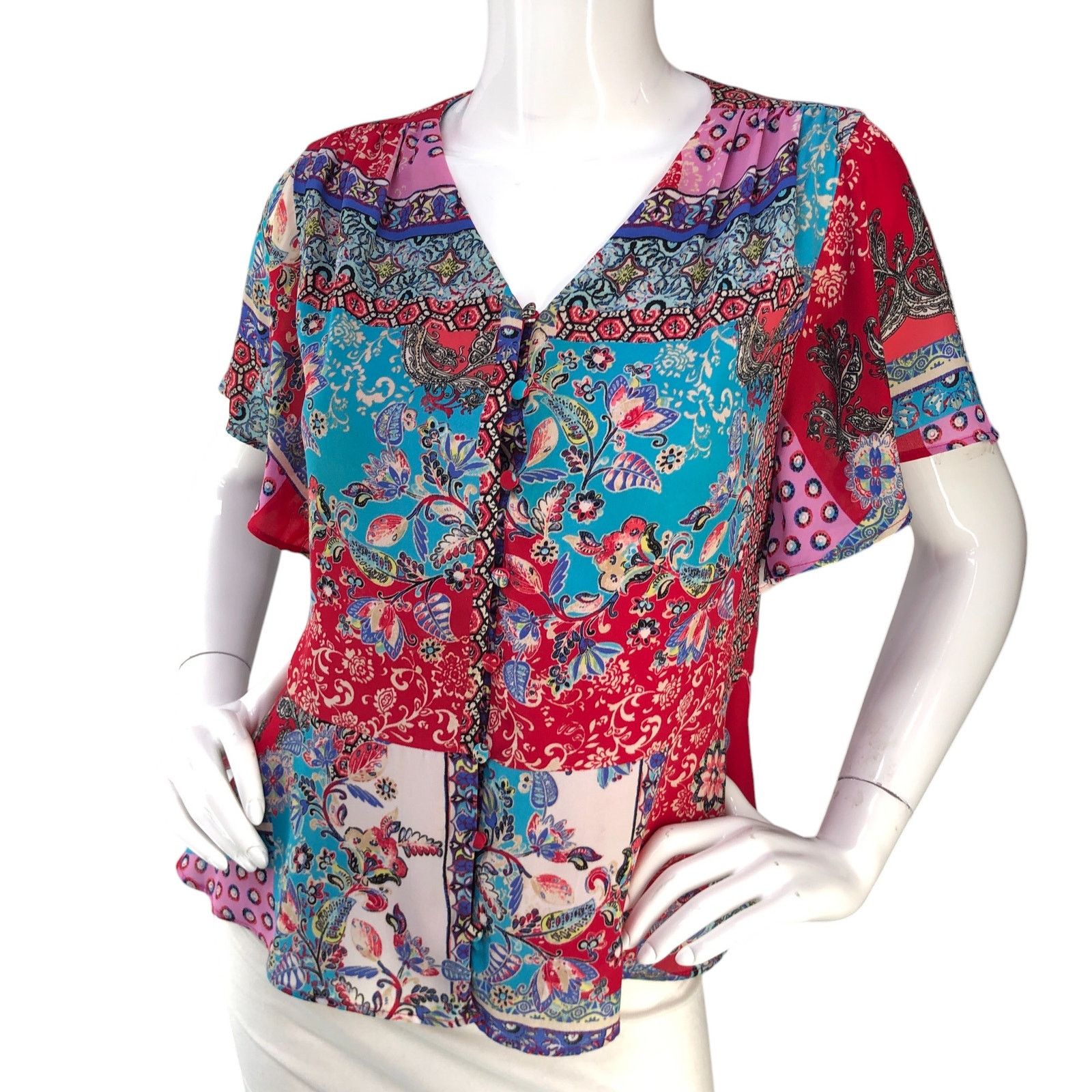 Chicos Chicos Size Petite 00P US 0/2P Top Peplum Flutter Sleeve Size XS / US 0-2 / IT 36-38 - 1 Thumbnail