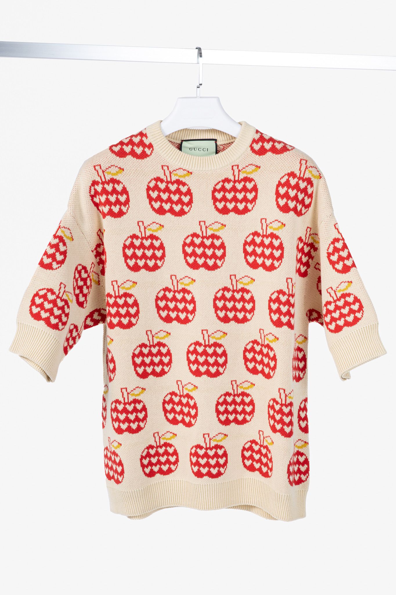Gucci Gucci Les Pommes Beige Wool-Blend Oversized Sweater Size S / US 4 / IT 40 - 1 Thumbnail