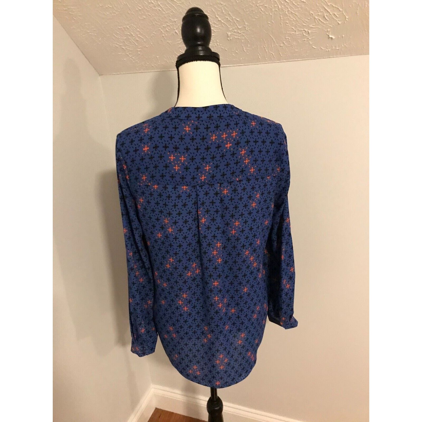 Anthropologie Anthropologie Maeve Eva Blue Long Sleeves Faux Wrap Blouse Size M / US 6-8 / IT 42-44 - 4 Thumbnail