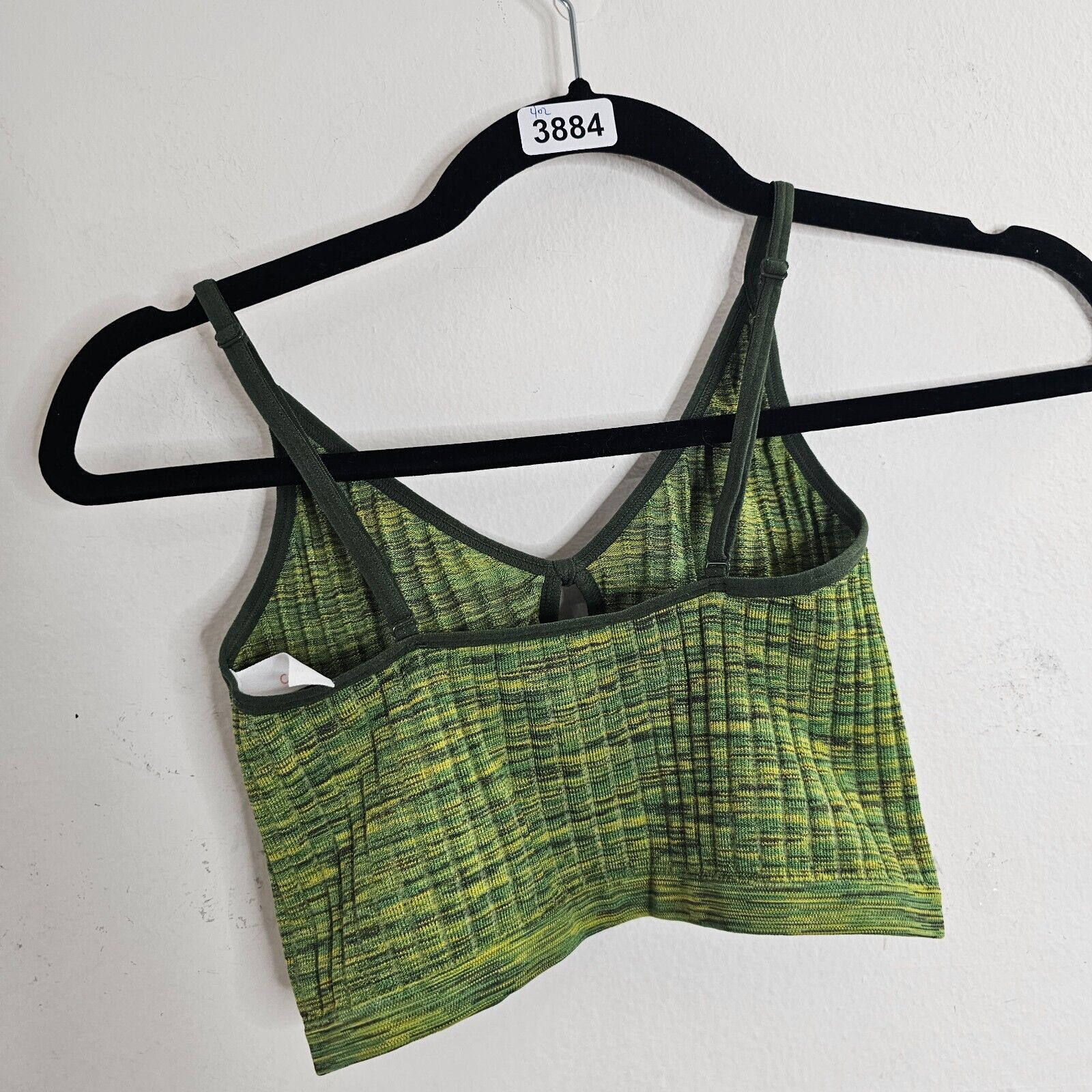 Other Colsie Green Yellow Ribbed Keyhole Spaghetti Strap Bralette Size M / US 6-8 / IT 42-44 - 3 Thumbnail