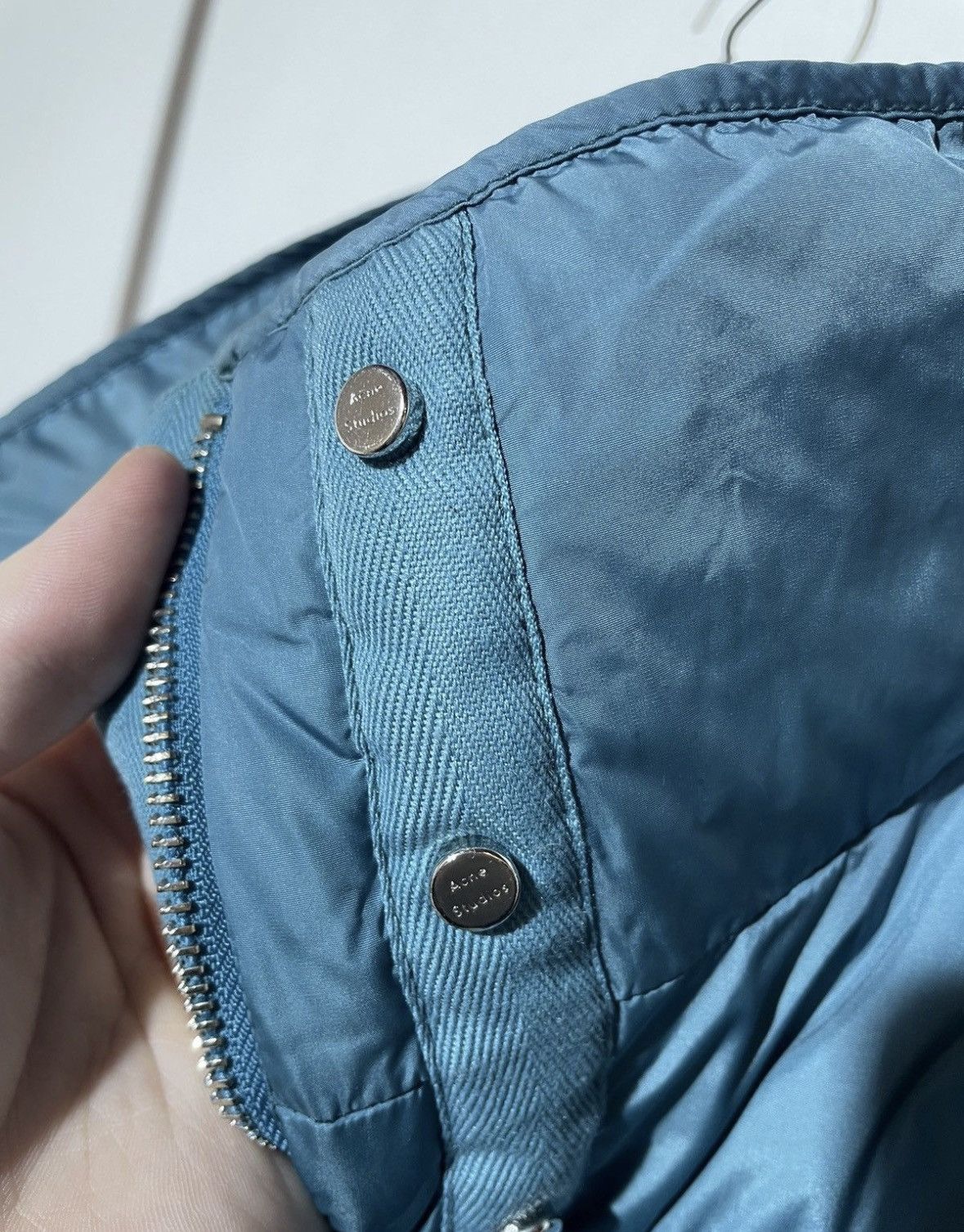 Acne Studios Acne Studios Oliviera Tech Nylon Down Coat In Blue Size S / US 4 / IT 40 - 18 Thumbnail
