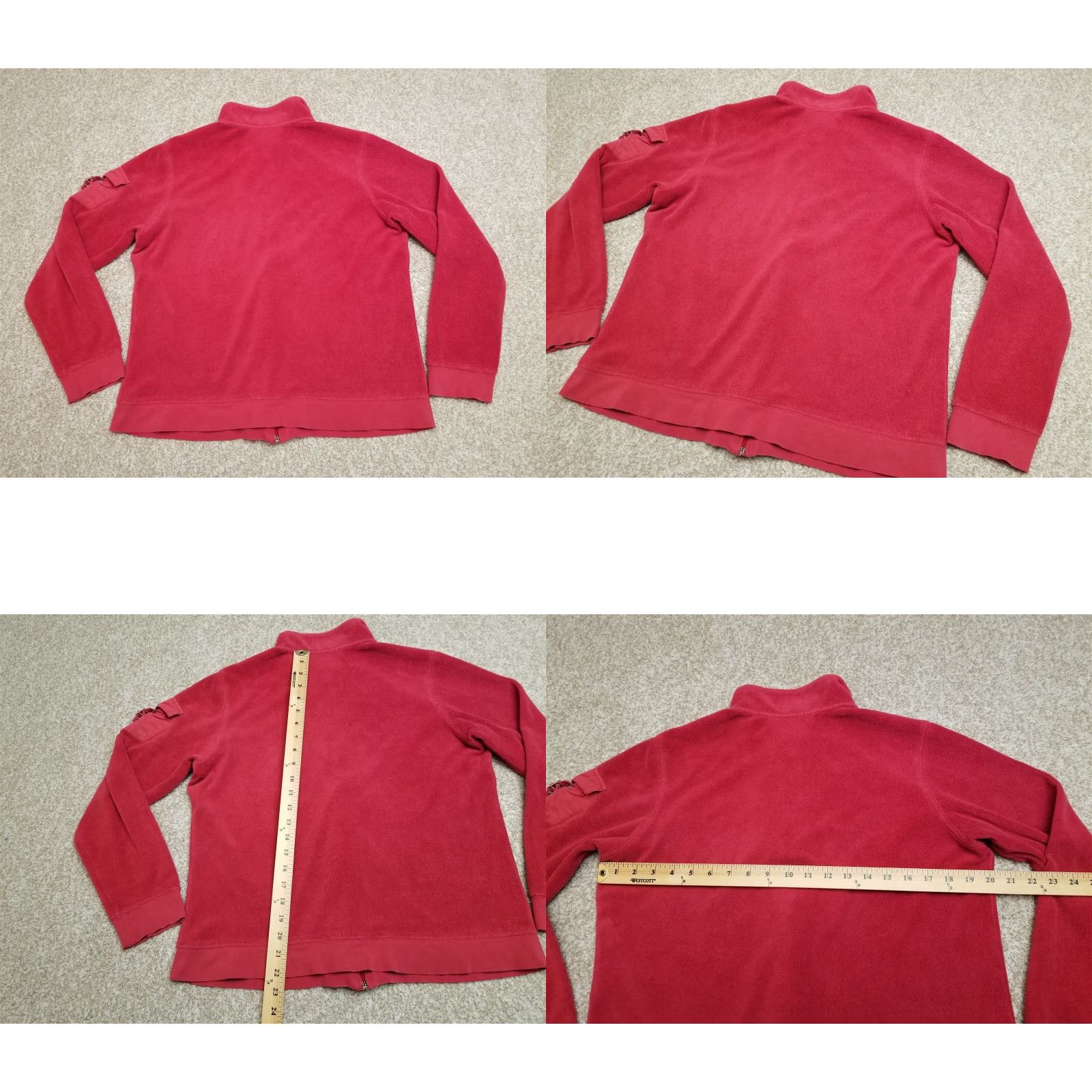 Denim & Co. VINTAGE Denim & Co Jacket Womens M Red Cotton Blend Fleece Zip Casual Long Sleeve Size M / US 6-8 / IT 42-44 - 8 Thumbnail