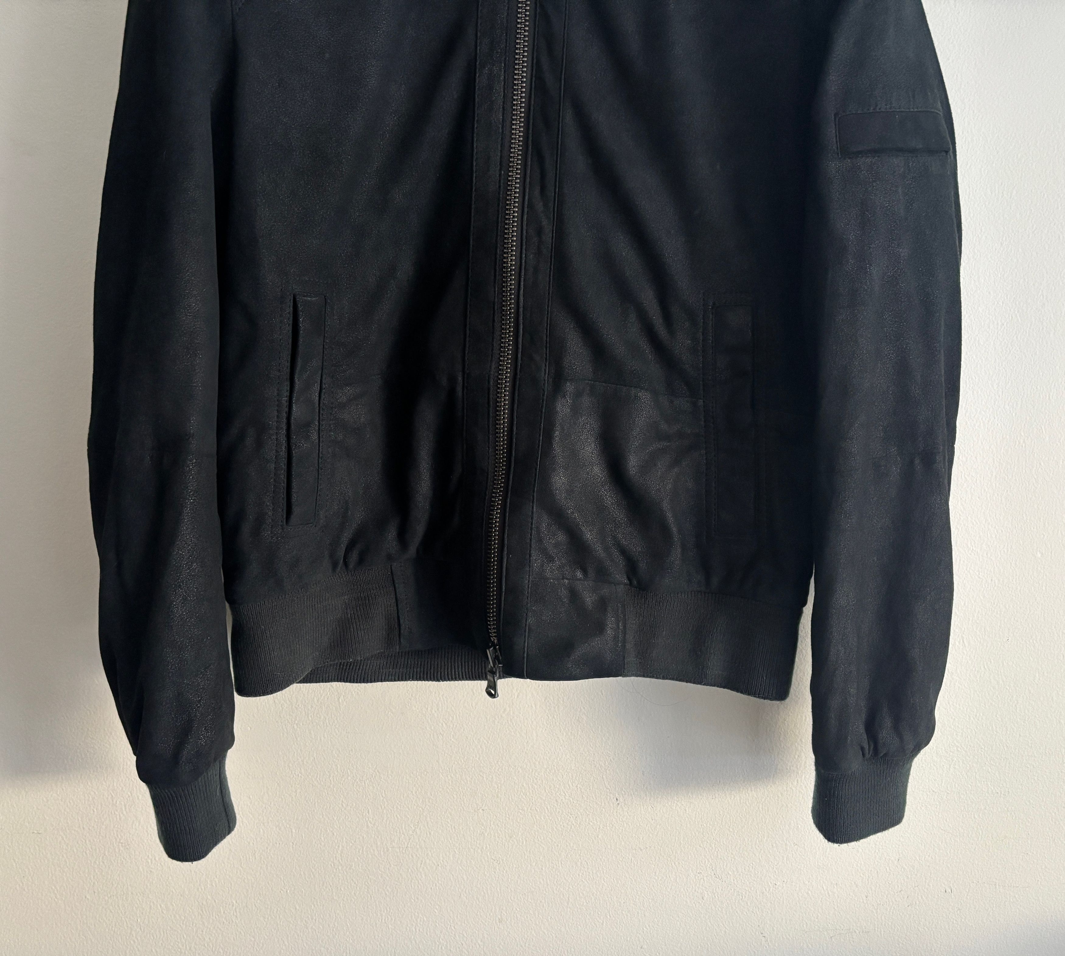 John Varvatos $100 Black Goatskin Suede Double Zip Bomber Jacket Small Size US S / EU 44-46 / 1 - 3 Thumbnail