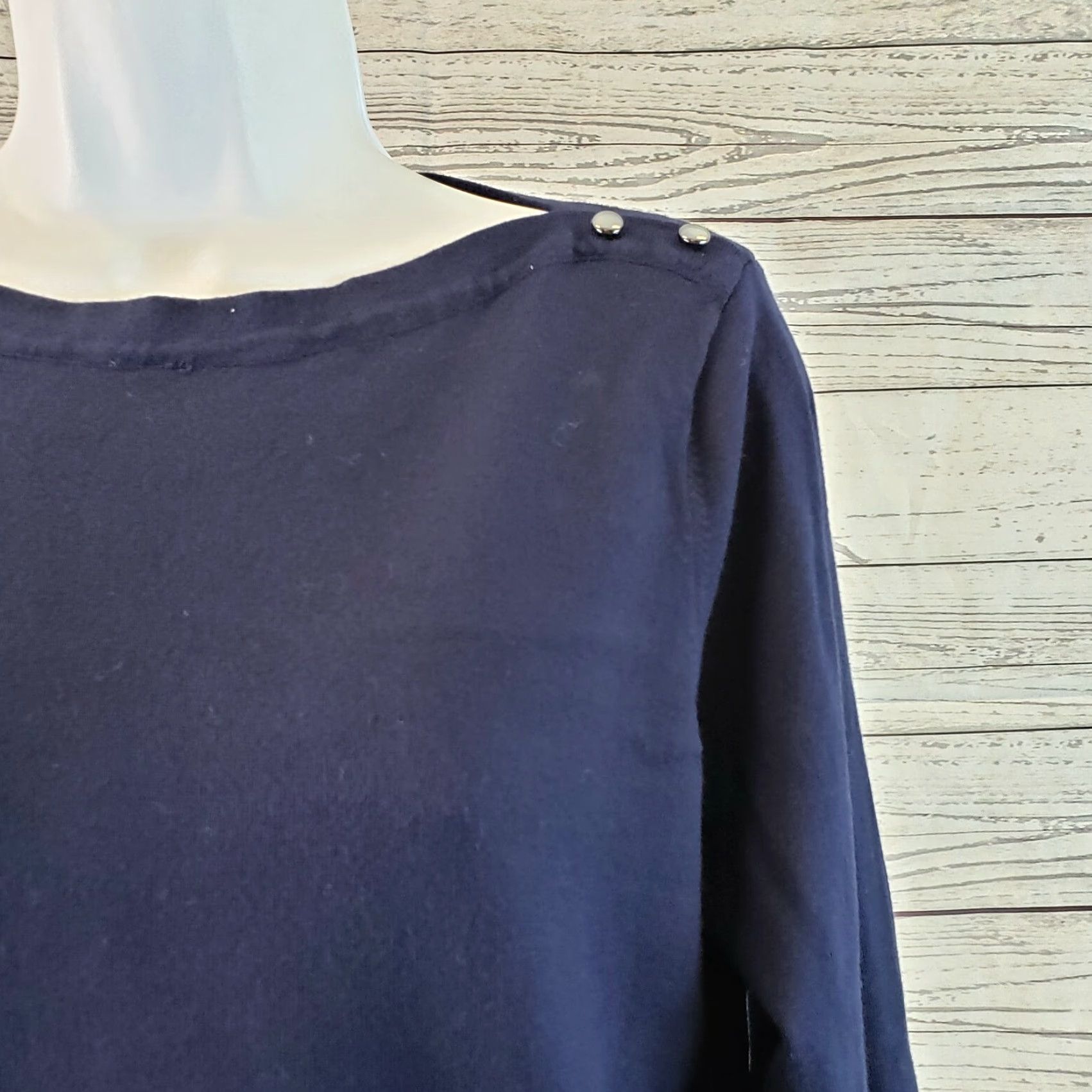 Vintage Wallis Womens Sweater Size 12 Solid Blue Ruffle Hem Long Sleeve Viscose Blend Pullover Knit Womens Pullover Blue 12 Wallis Womens Sweater Size XL / US 12-14 / IT 48-50 - 4 Thumbnail