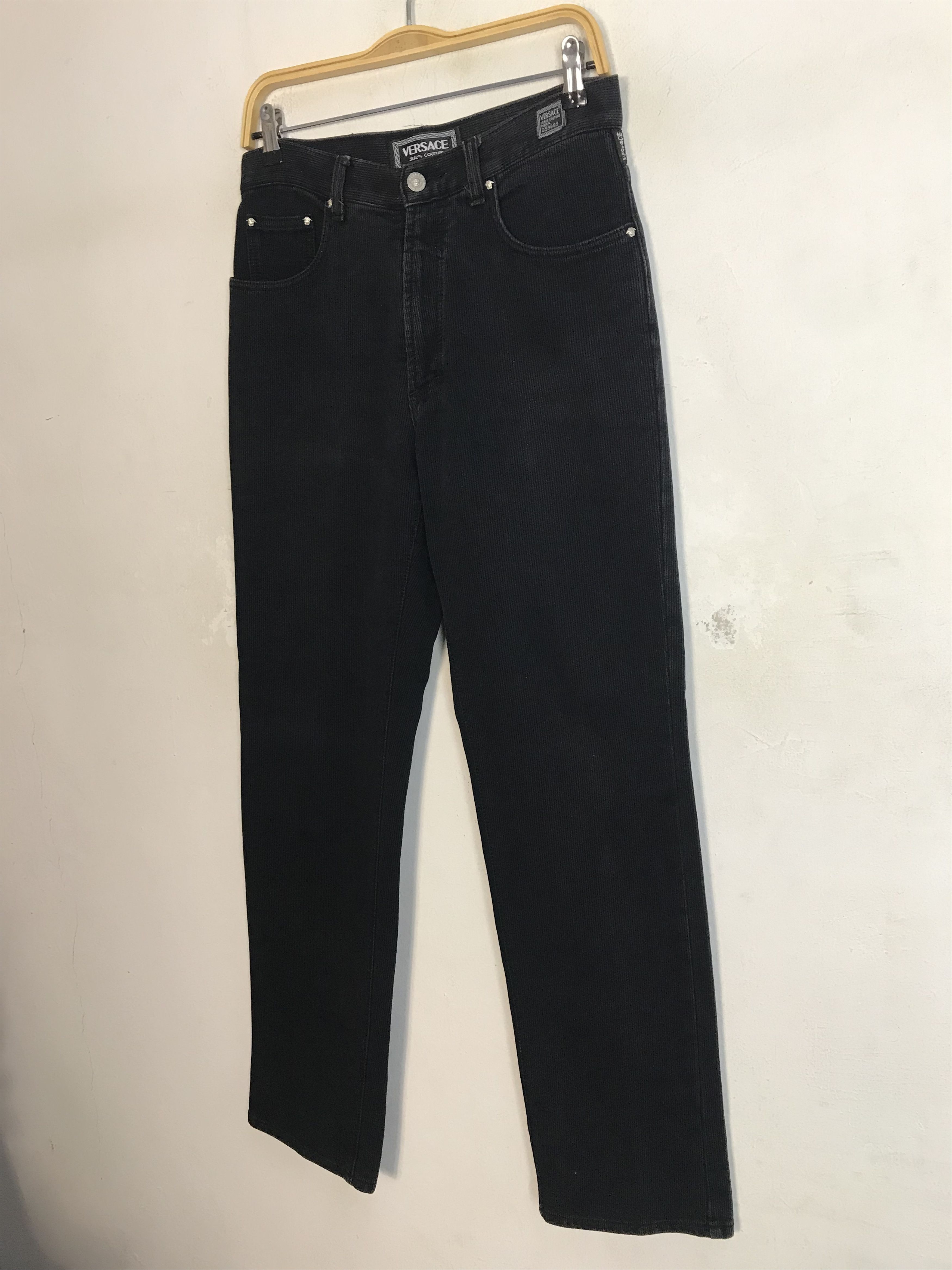 Versace Jeans Couture Versace Jeans Couture Signature Corduroy Black Straight Cut Size US 30 / EU 46 - 4 Thumbnail