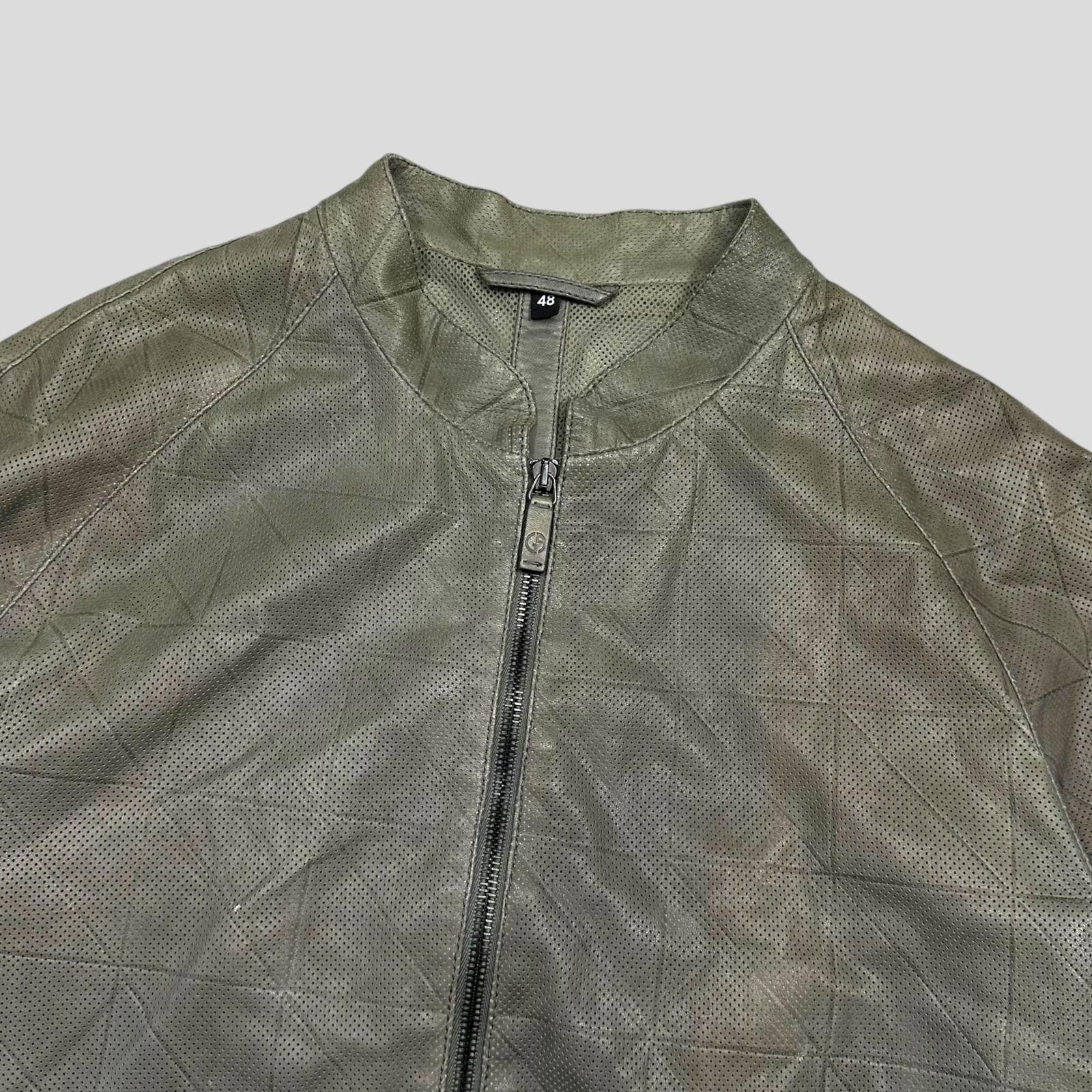 Armani Giorgio Armani 2010 Perforated Leather Bomber Jacket IT48 M Size US M / EU 48-50 / 2 - 7 Thumbnail