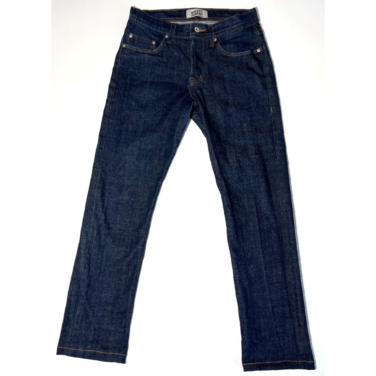 Vintage Naked & Famous Denim Weird Guy Stretch Selvedge Jeans Mens 30 Blue Denim 5-Pocket City Classic Straight Jeans Size US 30 / EU 46 - 3 Thumbnail