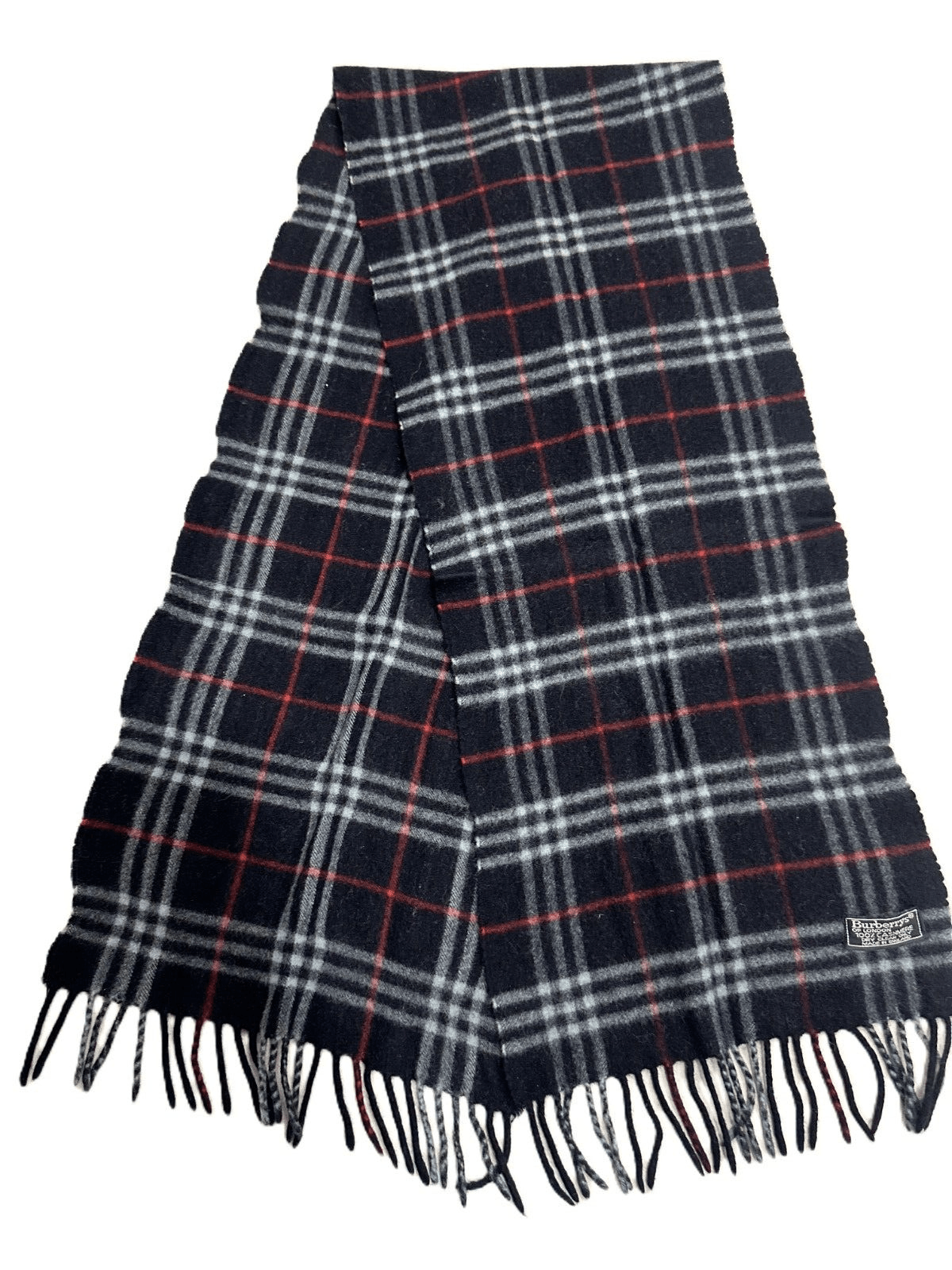 Burberry Burberrys Authentic Unisex Scarf Navy Blue 100% Cashmere Size ONE SIZE - 1 Thumbnail