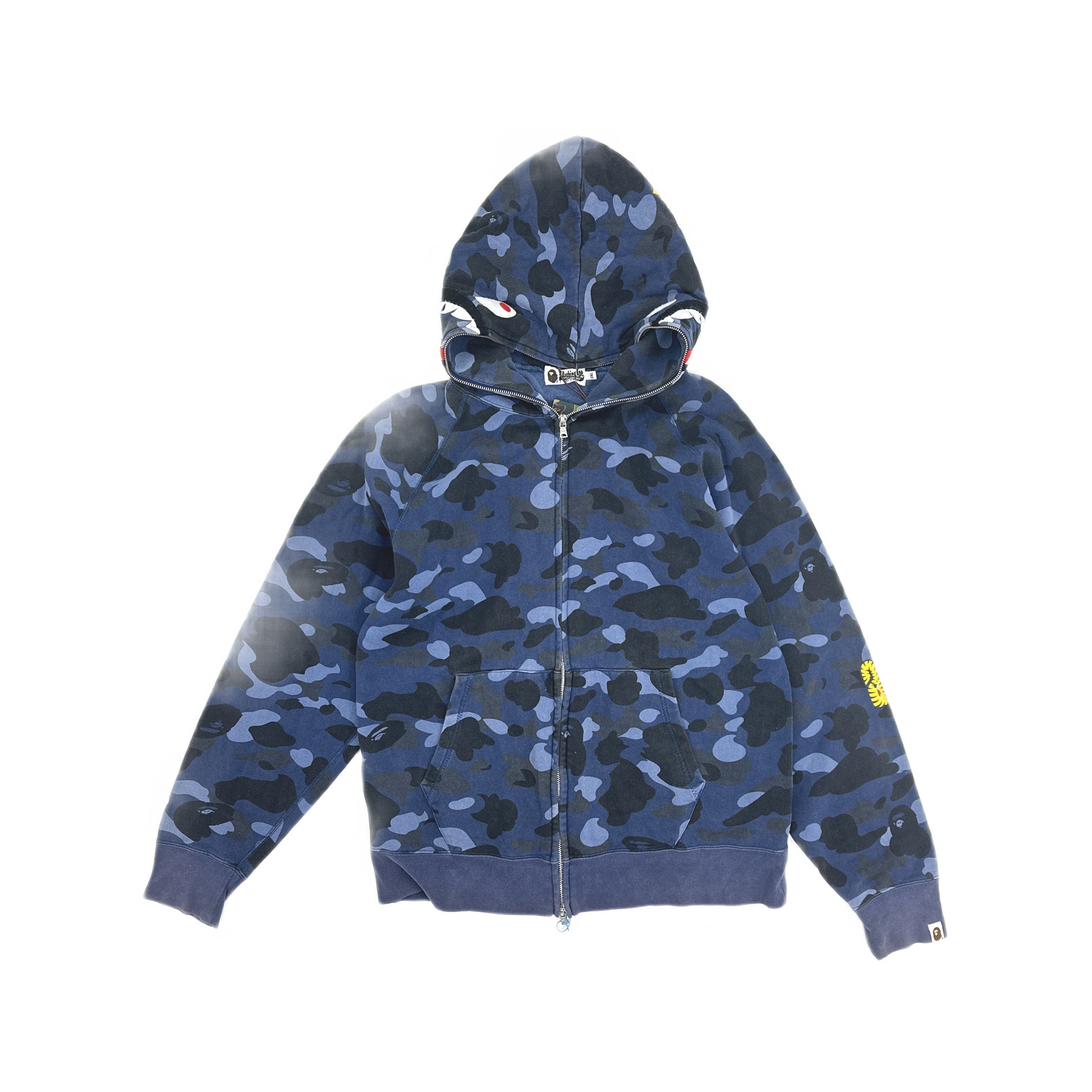 Bape A Bathing Ape Blue Camo Shark Hoodie 2XL Size US XXL / EU 58 / 5 - 1 Thumbnail