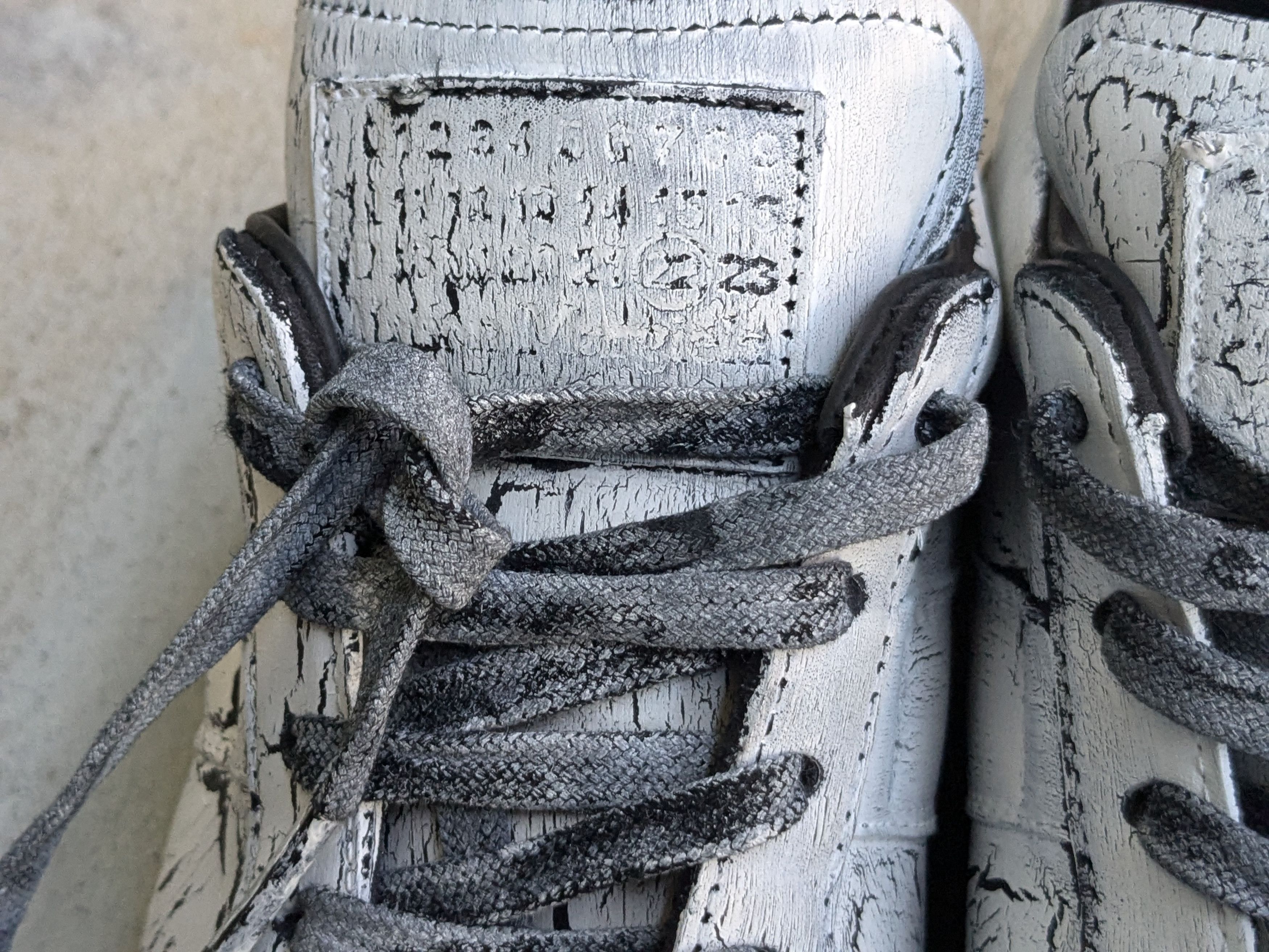 Maison Margiela Maison Margiela GAT White 8 41 Paint Low Tops Black Leather Size US 8 / EU 41 - 3 Thumbnail