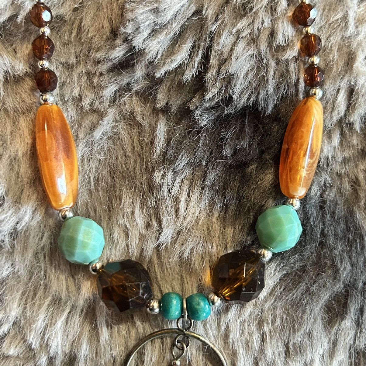 Handmade Handcrafted repurpose southwest style beaded necklace Size ONE SIZE - 8 Thumbnail