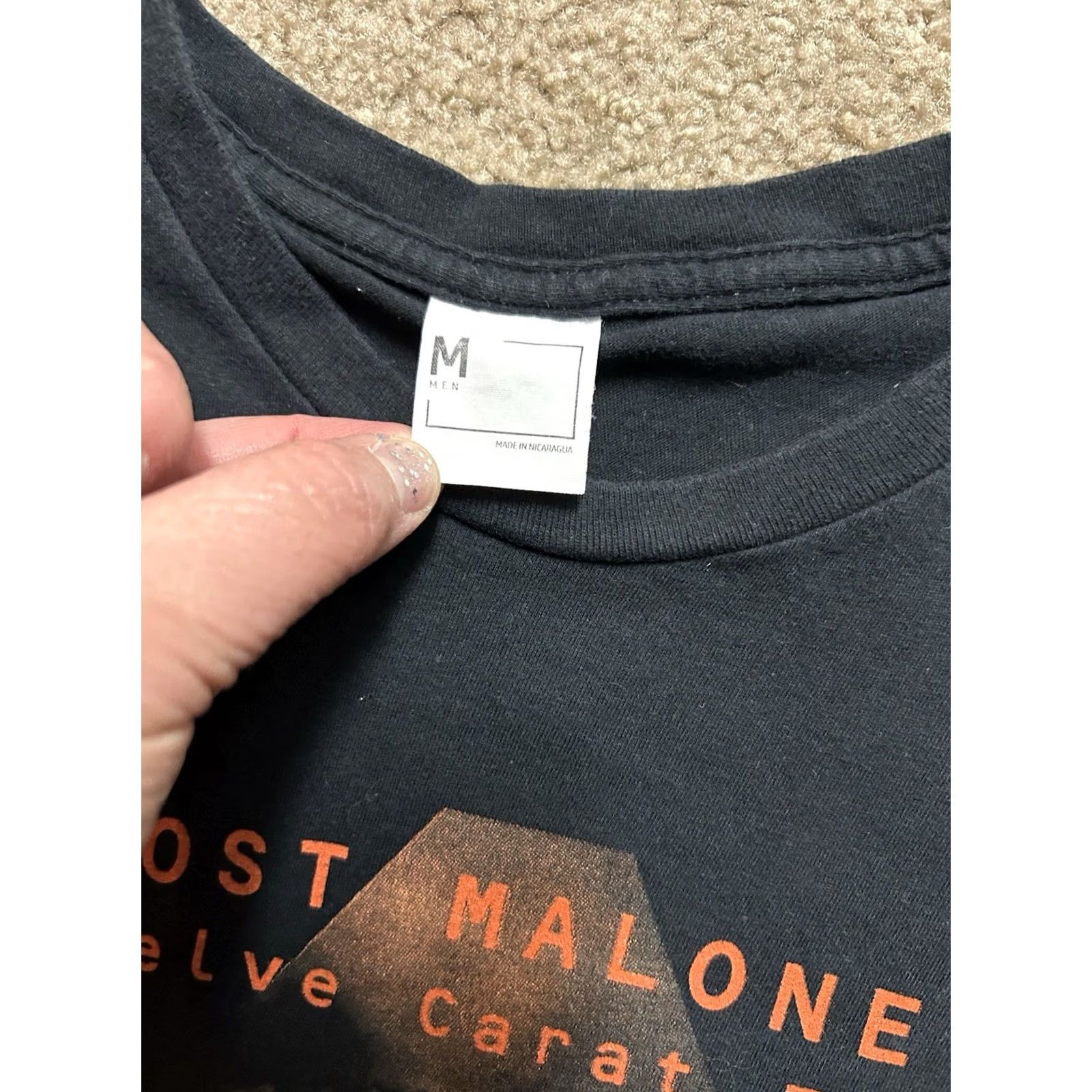 Vintage VINTAGE Post Malone T-Shirt Shirt Adult Medium Black Cotton Short Sleeve Crew Neck Unisex Adults Music Band 90s Tour Roddy Rich Rap Concert Shirt Mens Size US M / EU 48-50 / 2 - 3 Thumbnail