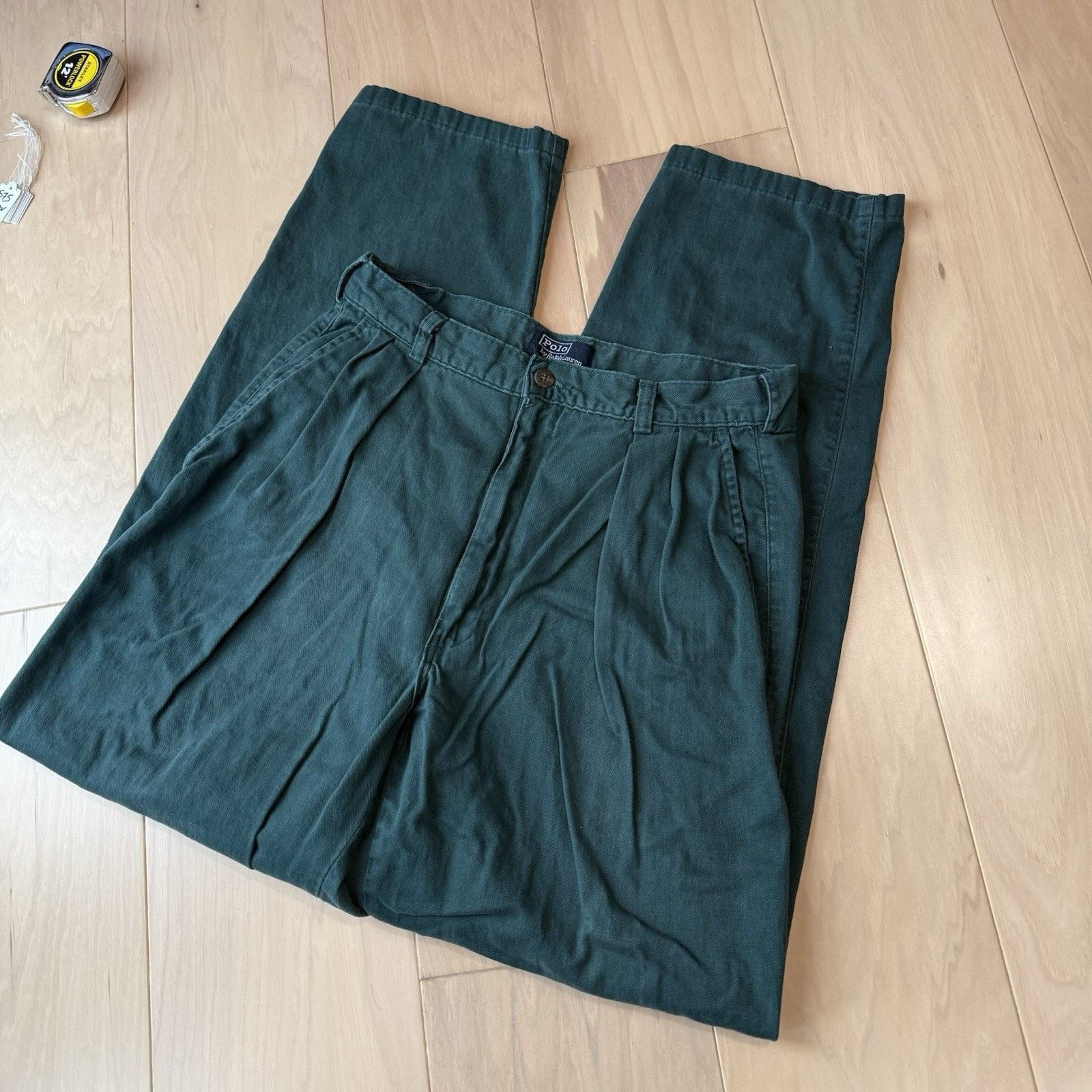 Polo Ralph Lauren Vintage Polo Ralph Lauren Pleated Pants 28 Green Minimalist Size US 28 / EU 44 - 9 Thumbnail