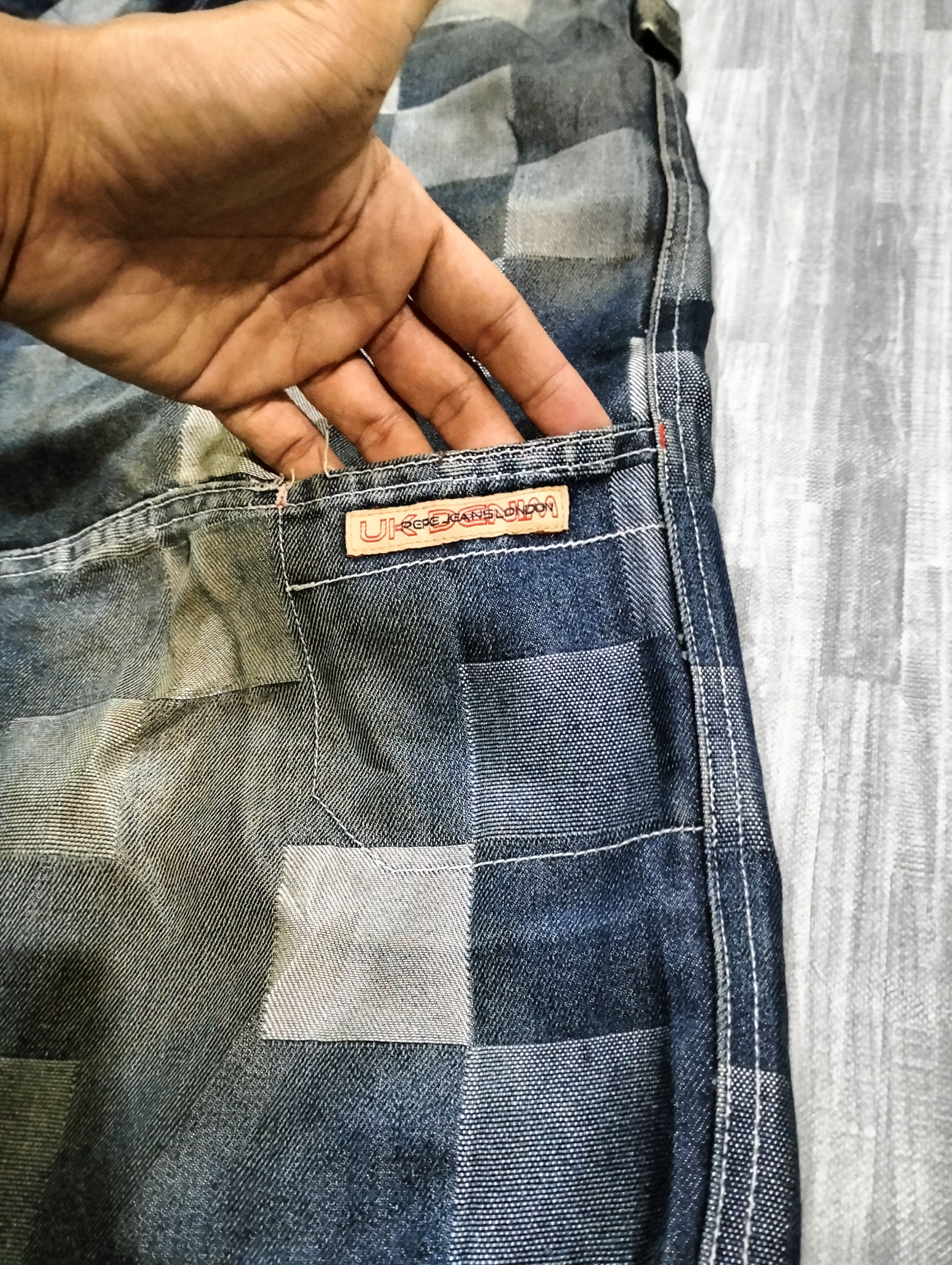 Pepe Jeans Pepe Jeans Baggy Pants Patchwork Design Distressed Pants Size US 35 - 15 Thumbnail