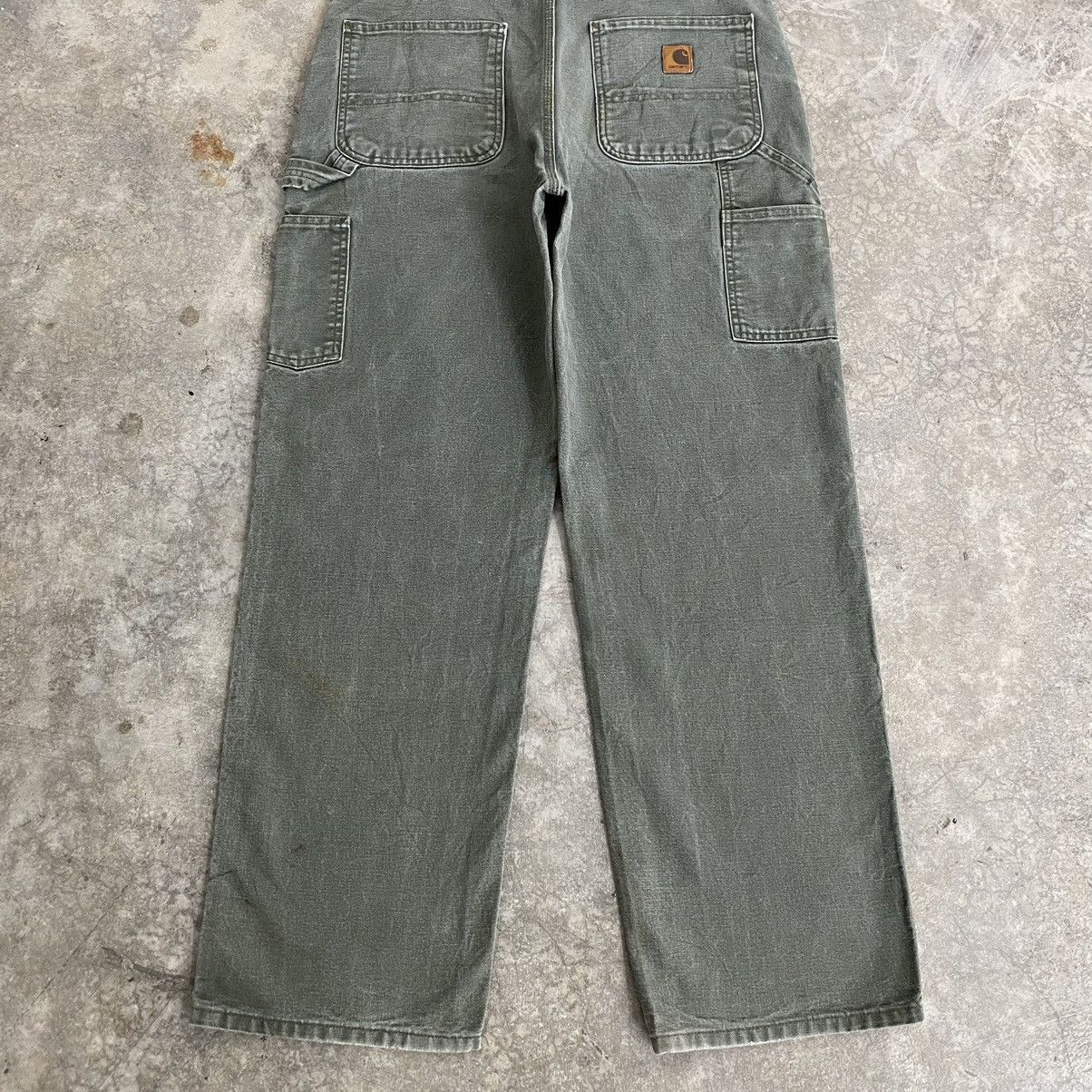 Carhartt Vintage Carhartt Faded Moss Green Carpenter Work Pants Size US 34 / EU 50 - 18 Thumbnail