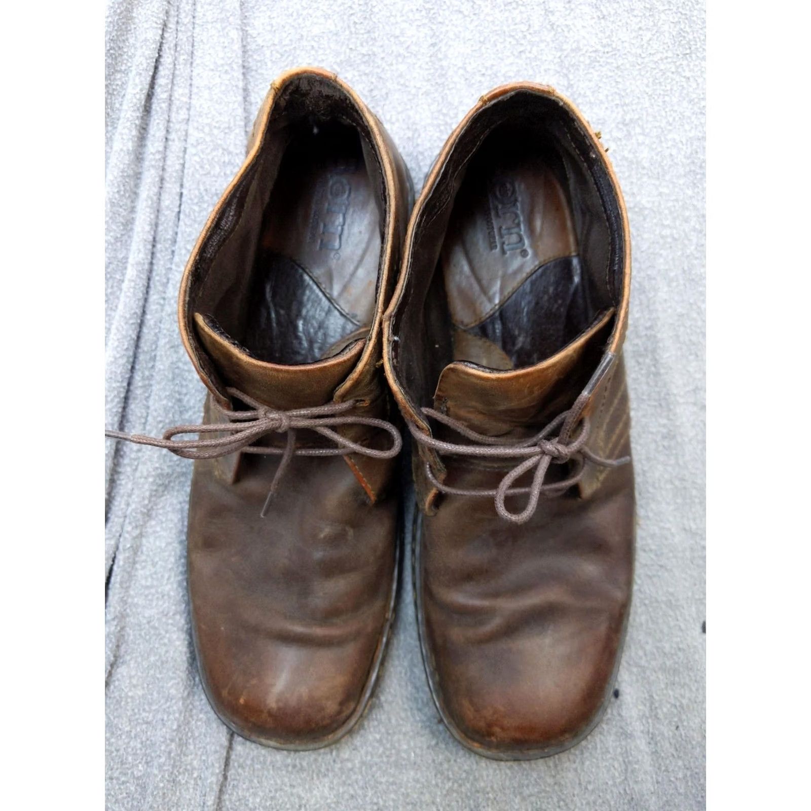 Born Born M9131 Chukka Boots Mens 10.5 Brown Leather Lace Up Ankle Casual Optional: Fall Mens Shoes Black/Brown Accessories? Size US 11 / EU 44 - 2 Thumbnail