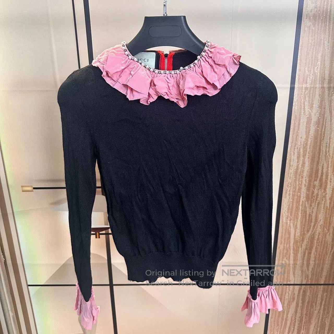 Gucci Gucci Ruffle Pearl Knit Top XXS. Size XXS / US 00 / IT 34 - 1 Thumbnail