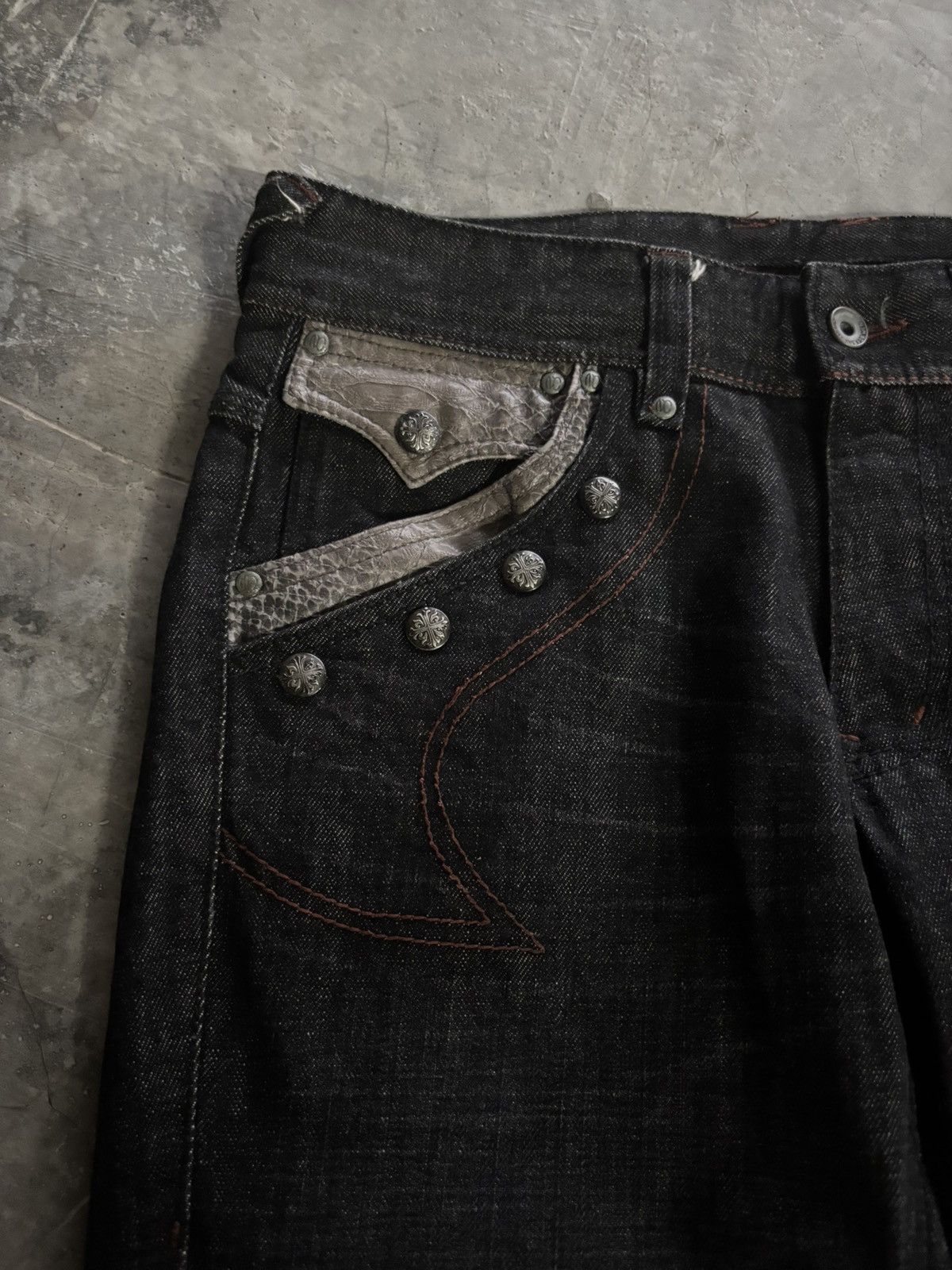 Tornado Mart FLARE NICOLE CLUB FOR MEN SNAKE SKIN POCKET TWIST BOOTCUT Size US 32 / EU 48 - 6 Thumbnail