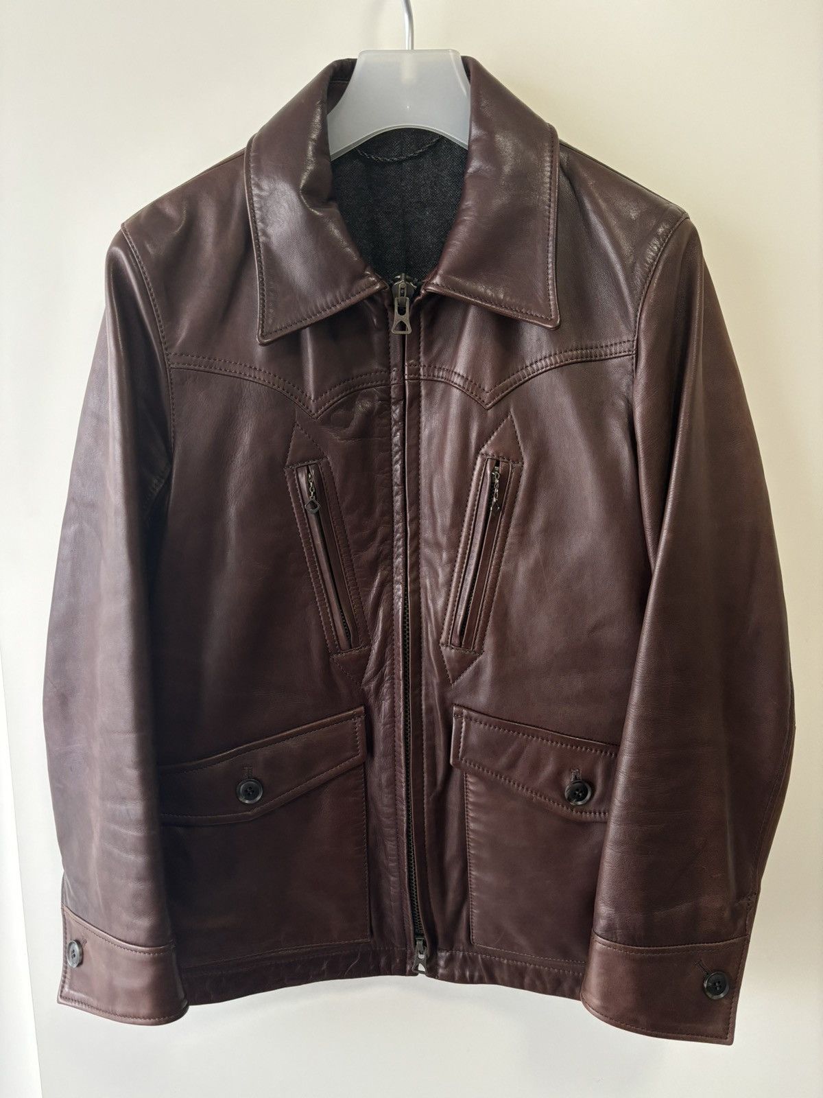 Japanese Brand Lounge Lizard Horse Hide Leather Jacket Size US S / EU 44-46 / 1 - 1 Thumbnail