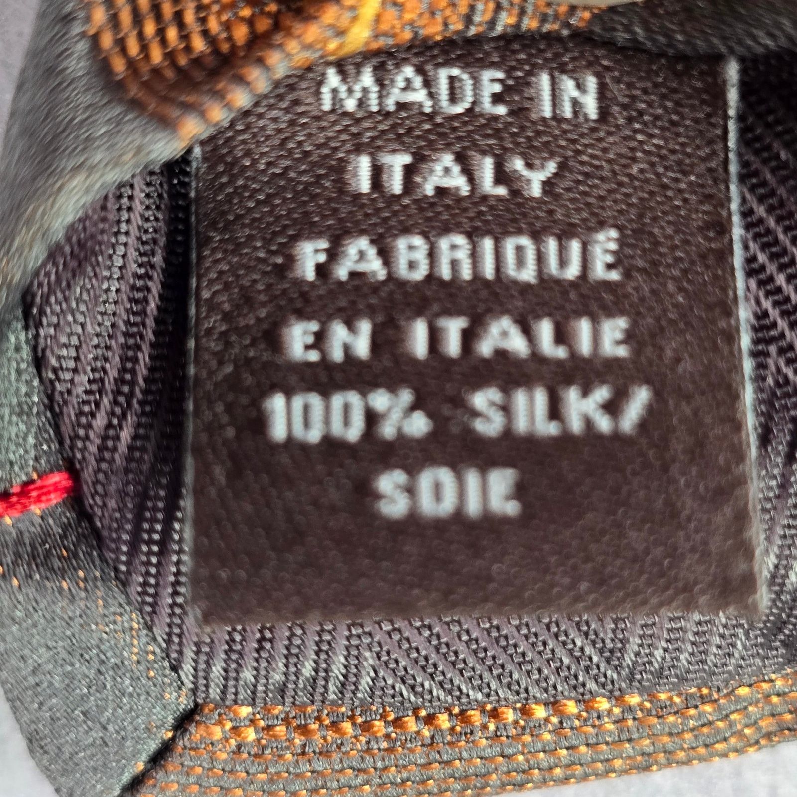 Joseph Abboud Joseph Abboud Brown Orange Stripe 100% Silk Italy Neck Tie Size 30 - 5 Thumbnail