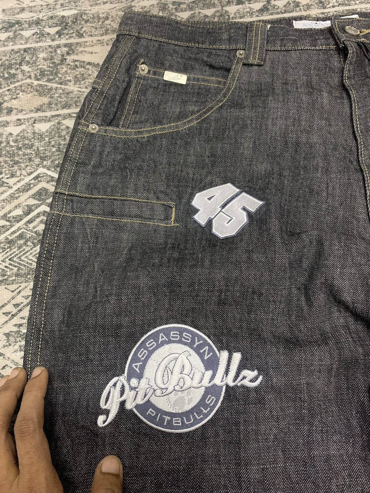 Other 🔥BAGGY🔥OG ASSASSYN JEANZ BAGGY EMBROIDERED PANT RARE DESIGN Size US 36 / EU 52 - 7 Thumbnail