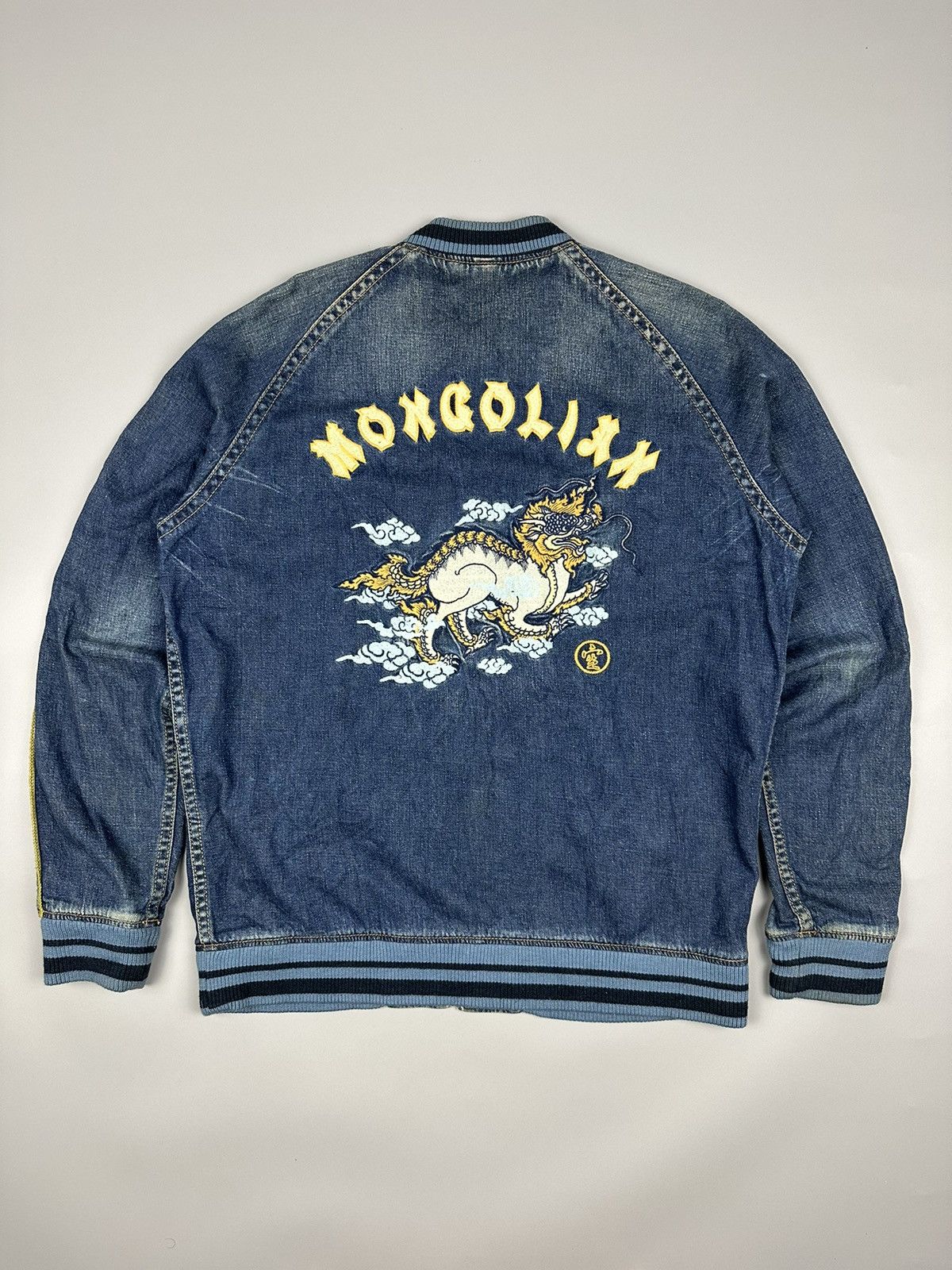 Indigo Vintage Indigo Mongolian Denim Sukajan Size US L / EU 52-54 / 3 - 1 Thumbnail