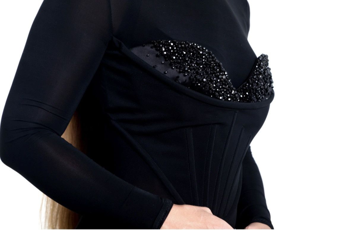 Versace Long Versace dress with rhinestones and a fitted design. Size XS / US 0-2 / IT 36-38 - 5 Thumbnail