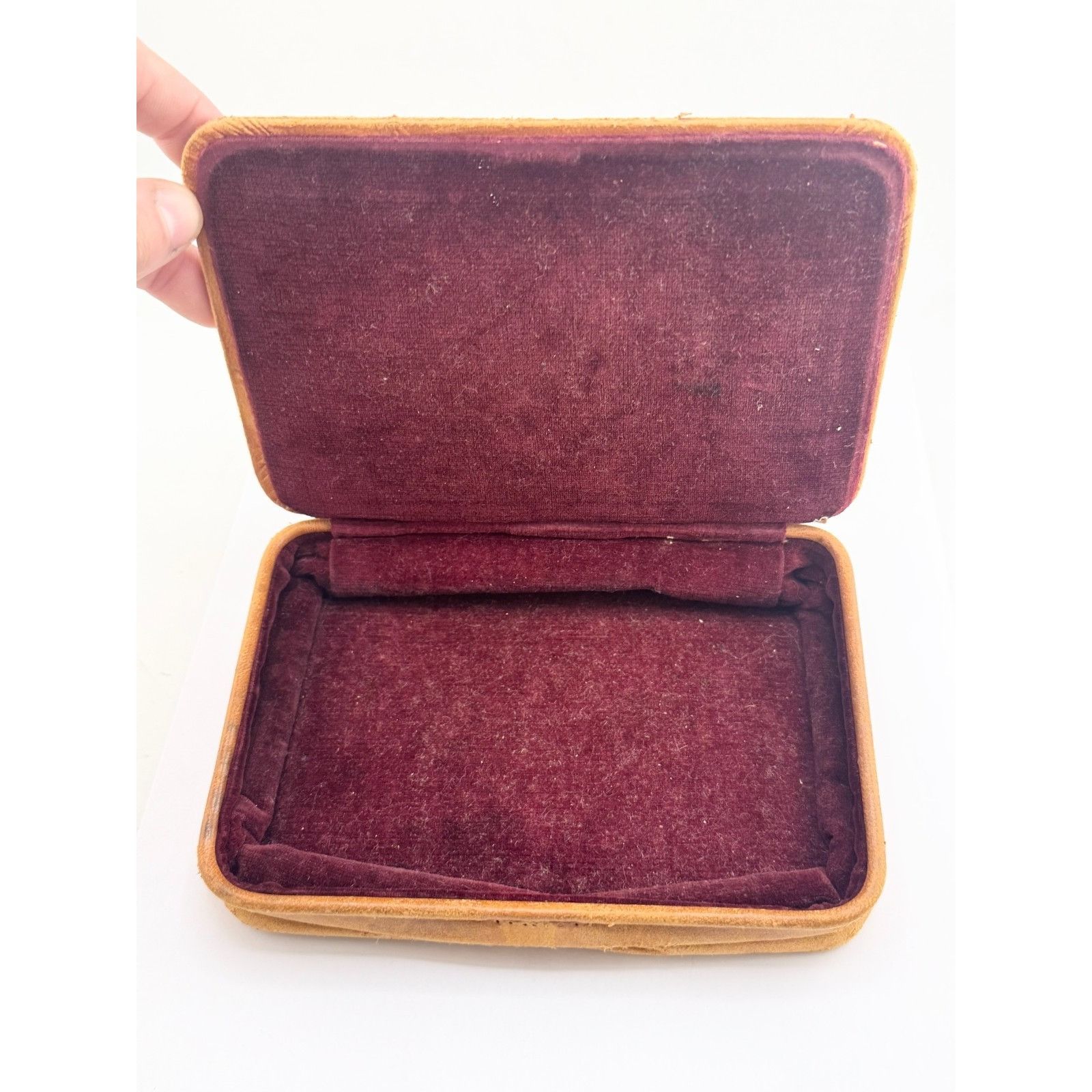 Vintage Vintage Genuine Weaver Leather Jewelry Box Light Brown Tan G Size ONE SIZE - 4 Thumbnail