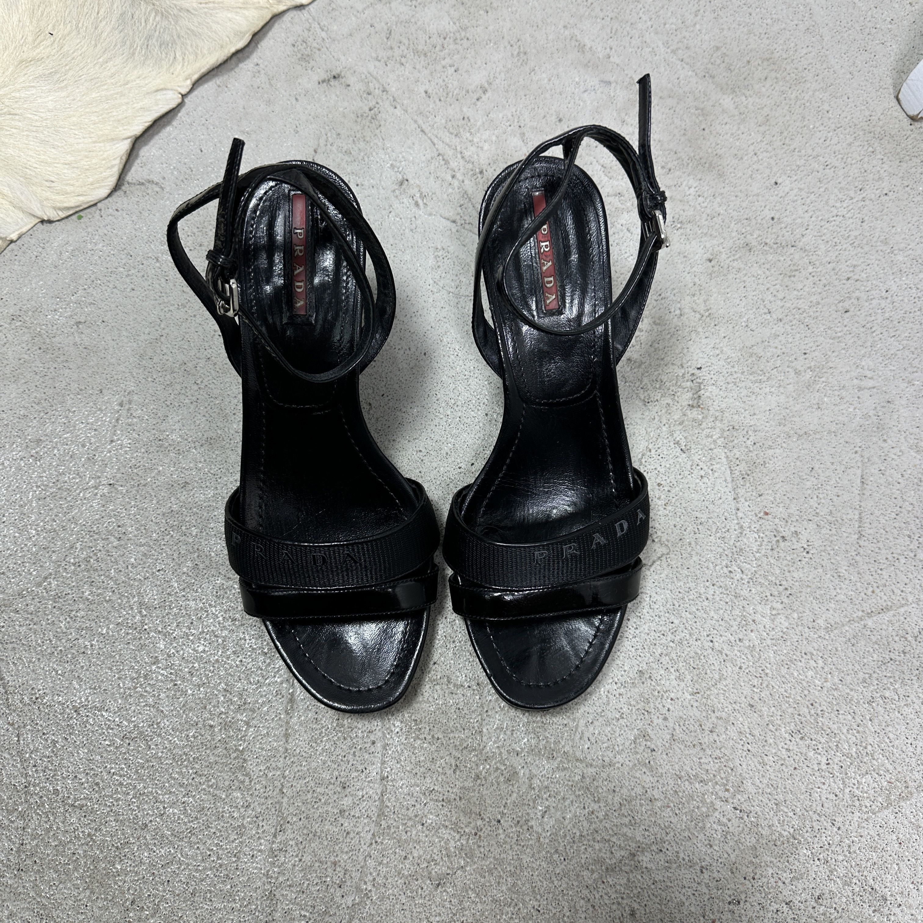 Prada Vintage Prada Leather Platform Wedge Sandals 00s Size US 8 / IT 38 - 3 Thumbnail