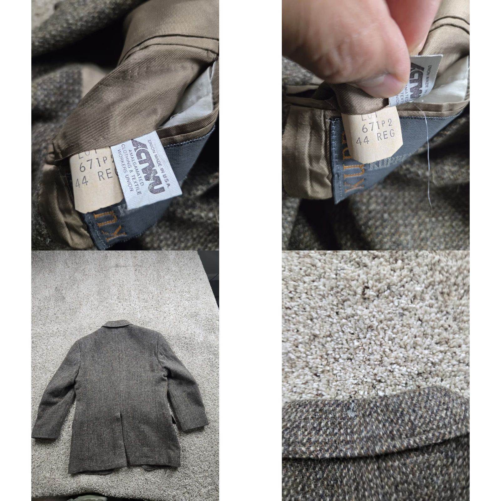 Harris Tweed VINTAGE Harris Tweed Blazer Jacket 44 R Brown Gray Tweed Wool USA Made 80s Men Blazer 2 Piece Single-Breasted USA Mens Size 44R - 8 Thumbnail