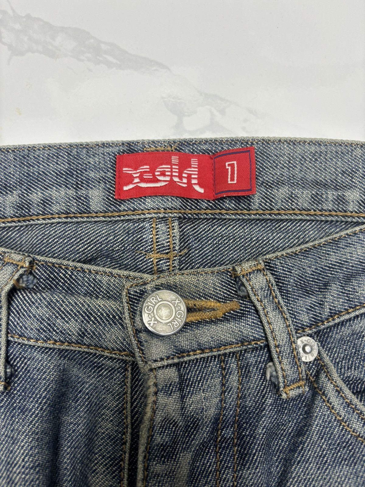 If Six Was Nine 🔥X-Girl Rusty Distressed Denim Jeans Size 28" / US 6 / IT 42 - 10 Thumbnail