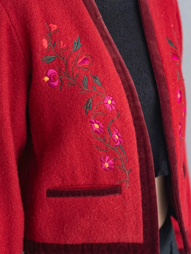 Kenzo KENZO Vintage red wool embroidered coat Size M / US 6-8 / IT 42-44 - 6 Thumbnail