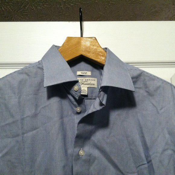 Joseph Abboud JOSEPH ABBOUD MEN'S BLUE 100%COTTON DRESS SHIRT 17/34-35 Size US XL / EU 56 / 4 - 2 Thumbnail