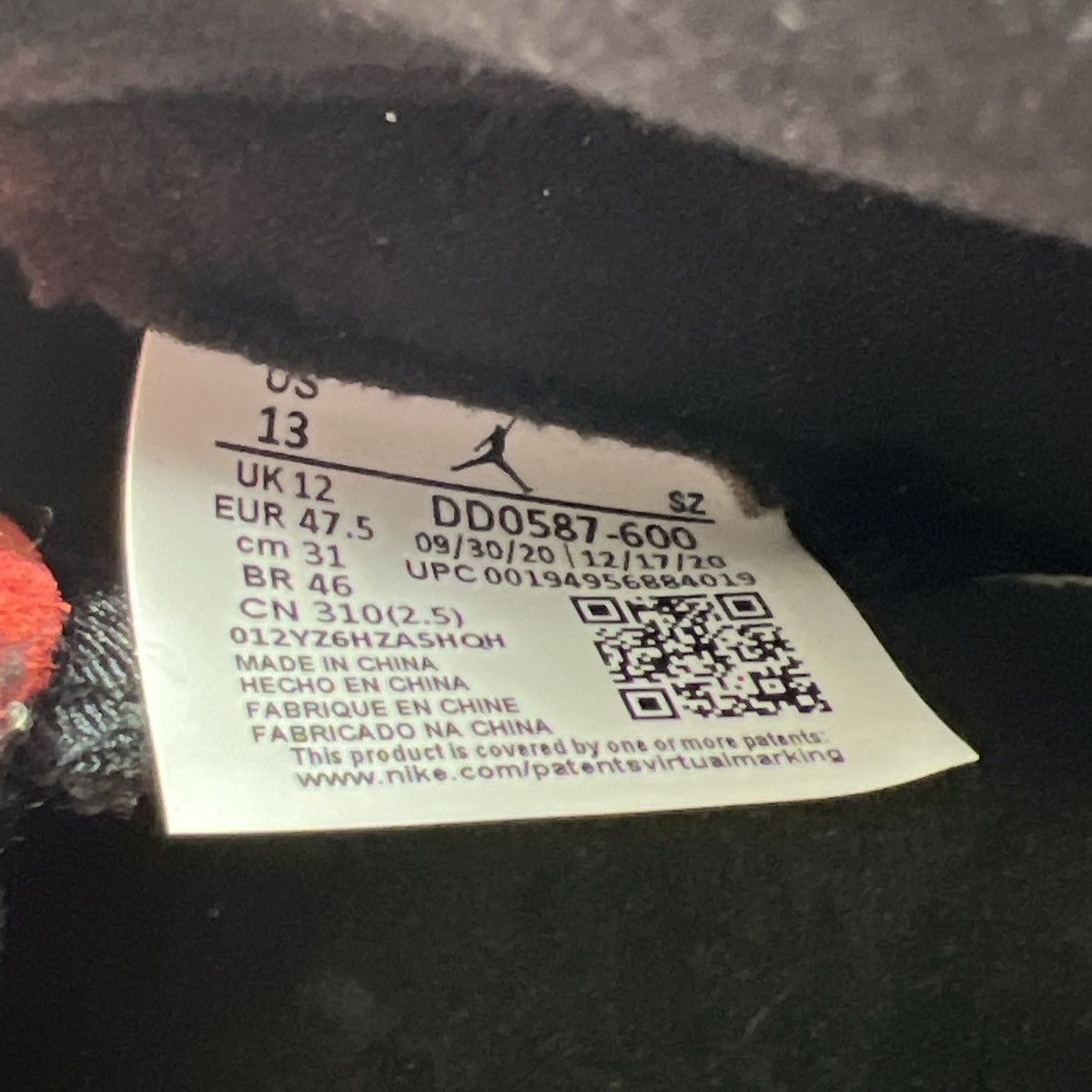 jordan 5 raging bull size 6